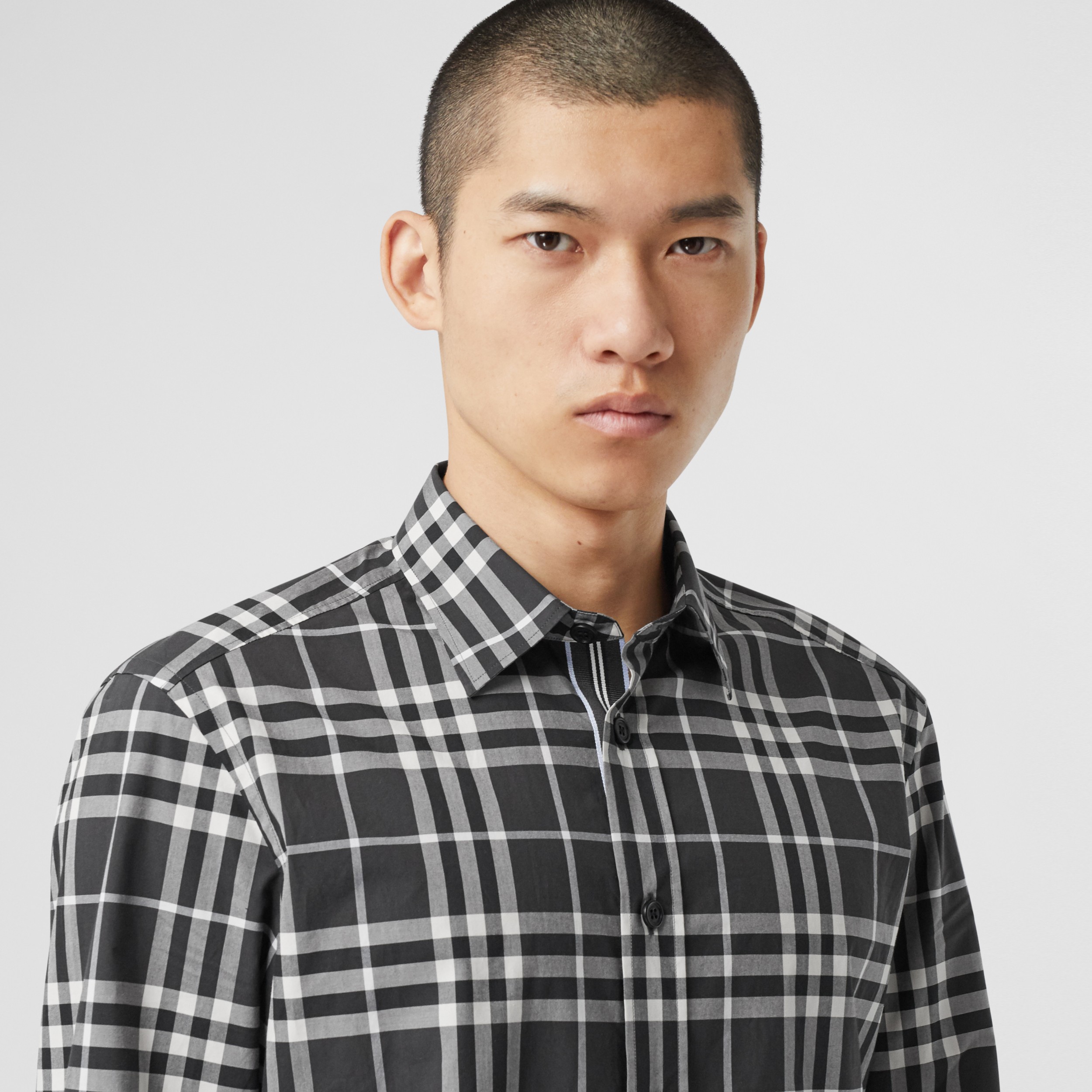 double cuff check shirt