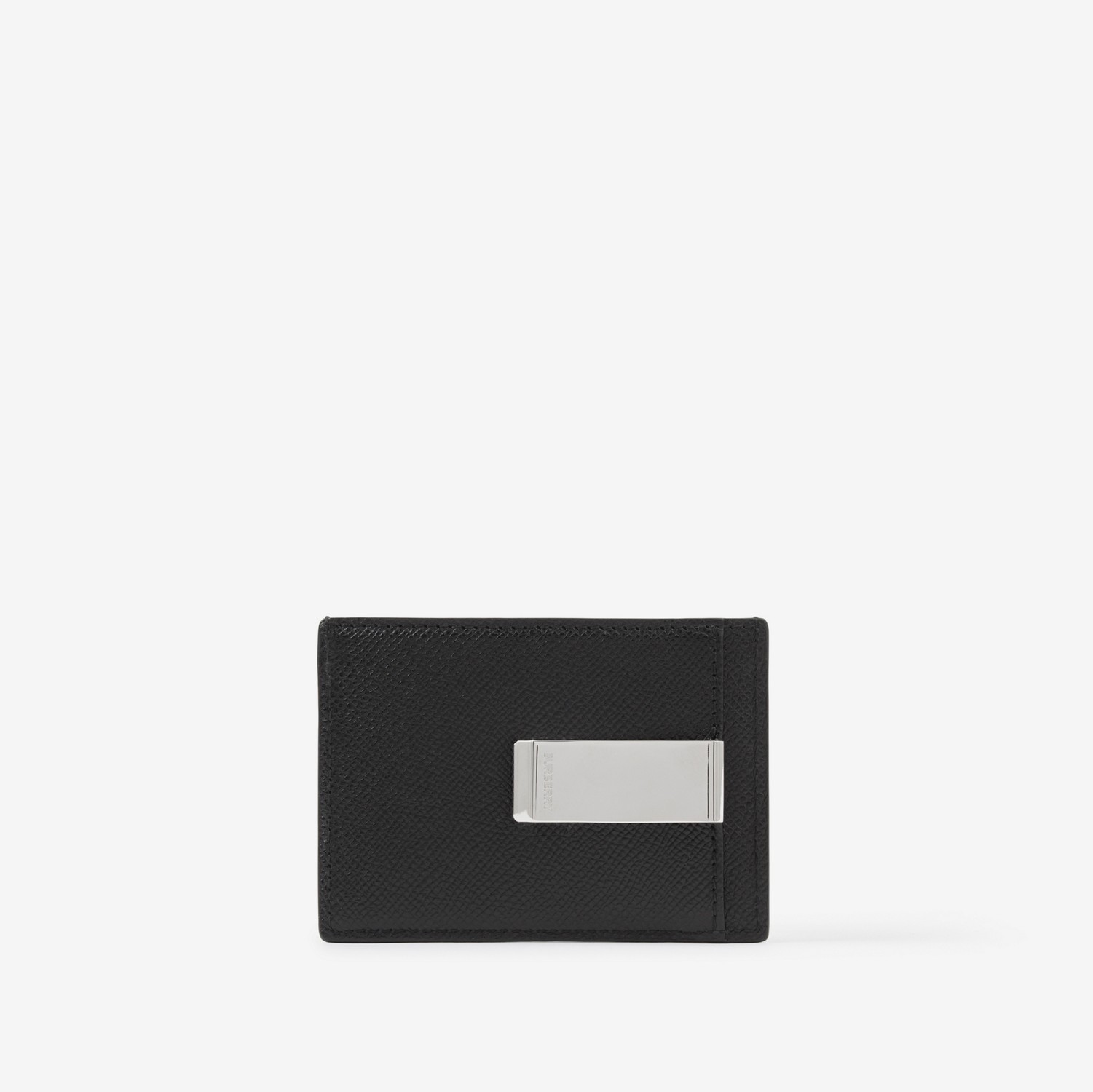 Porta-cartões TB de couro granulado com clipe para notas (Preto) - Homens | Burberry® oficial