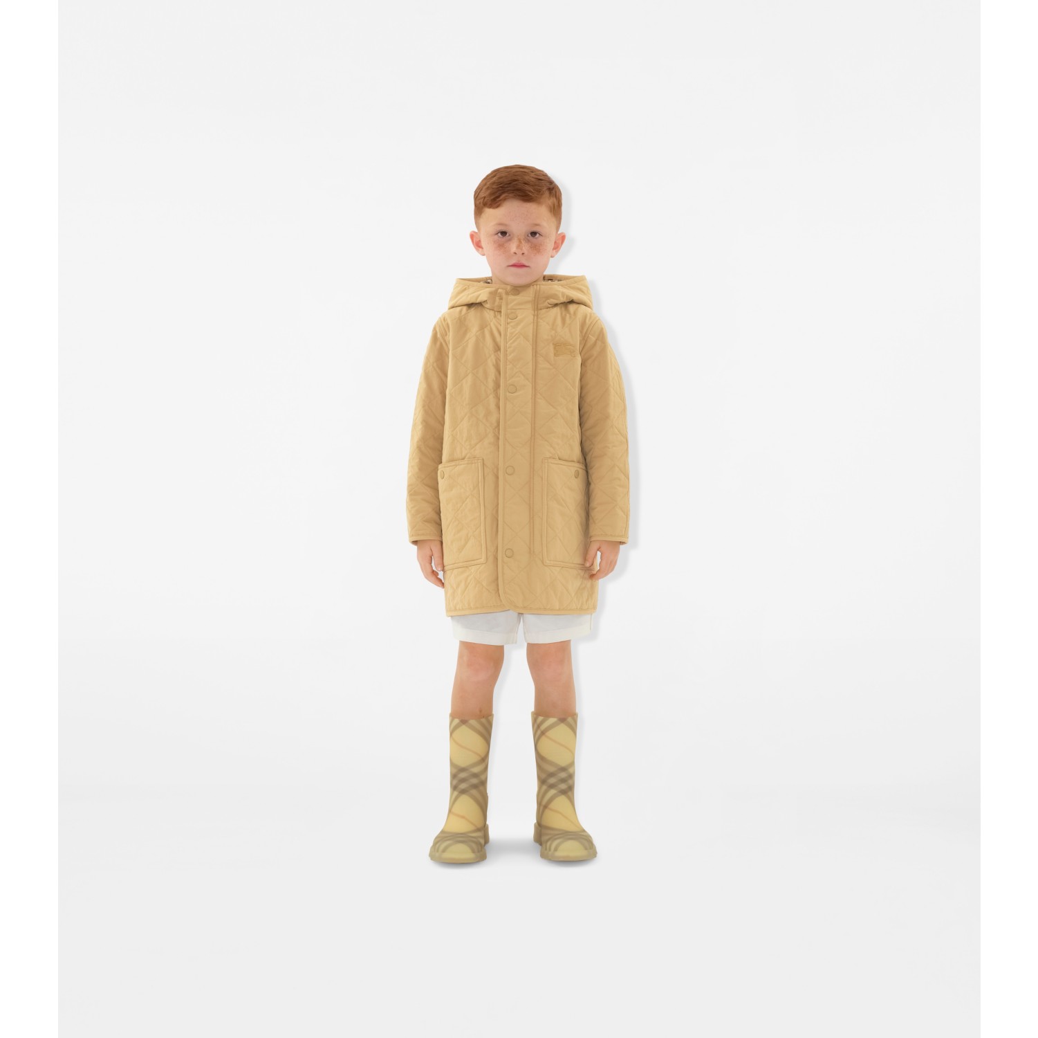 Manteau à capuche en nylon matelassé