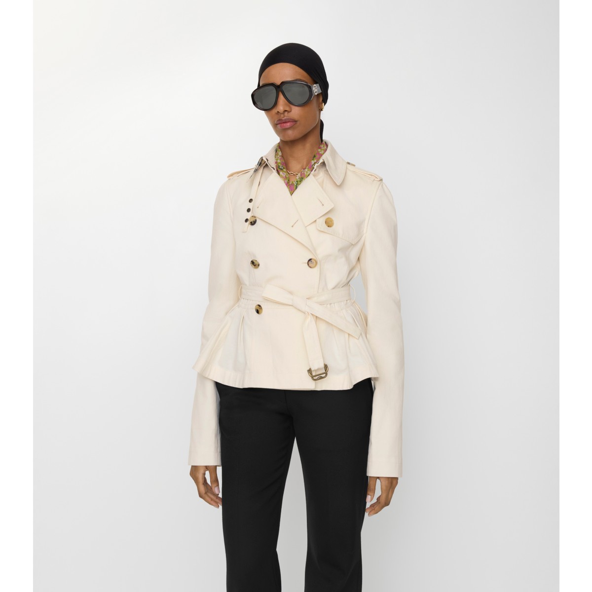  Check Isabella Trench Jacket