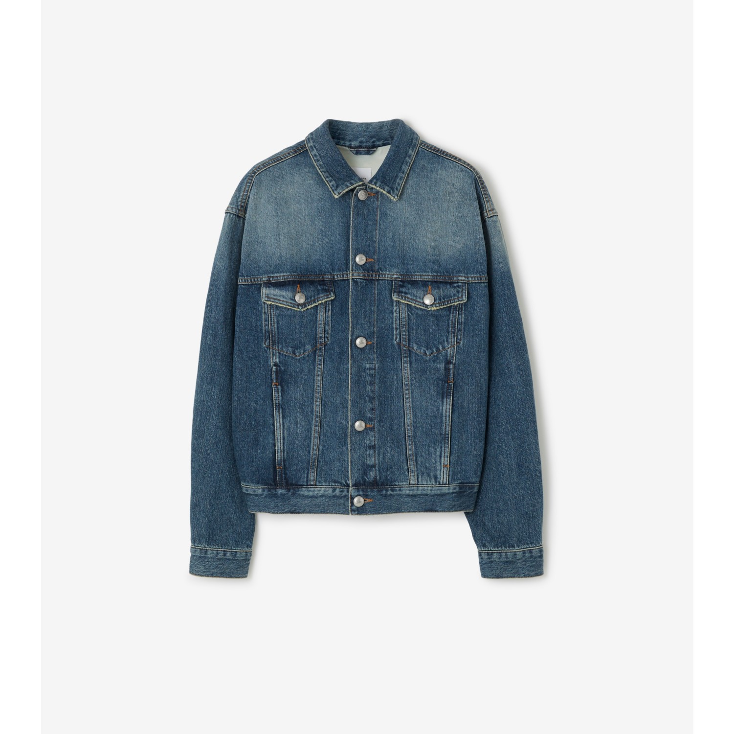 Denim Jacket in Vintage denim Men Burberry Official