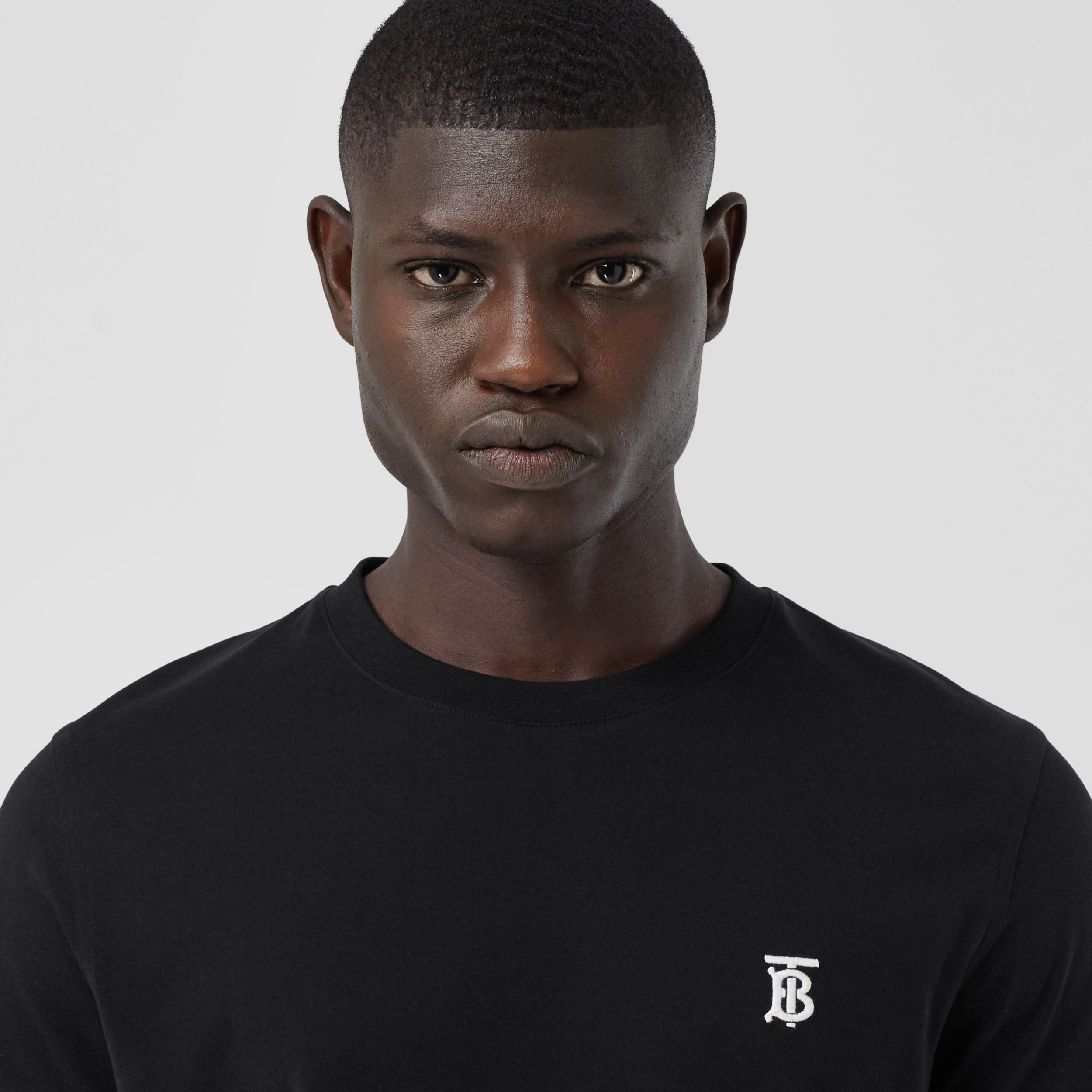 Monogram Motif Cotton T-shirt in Black - Men | Burberry® Official