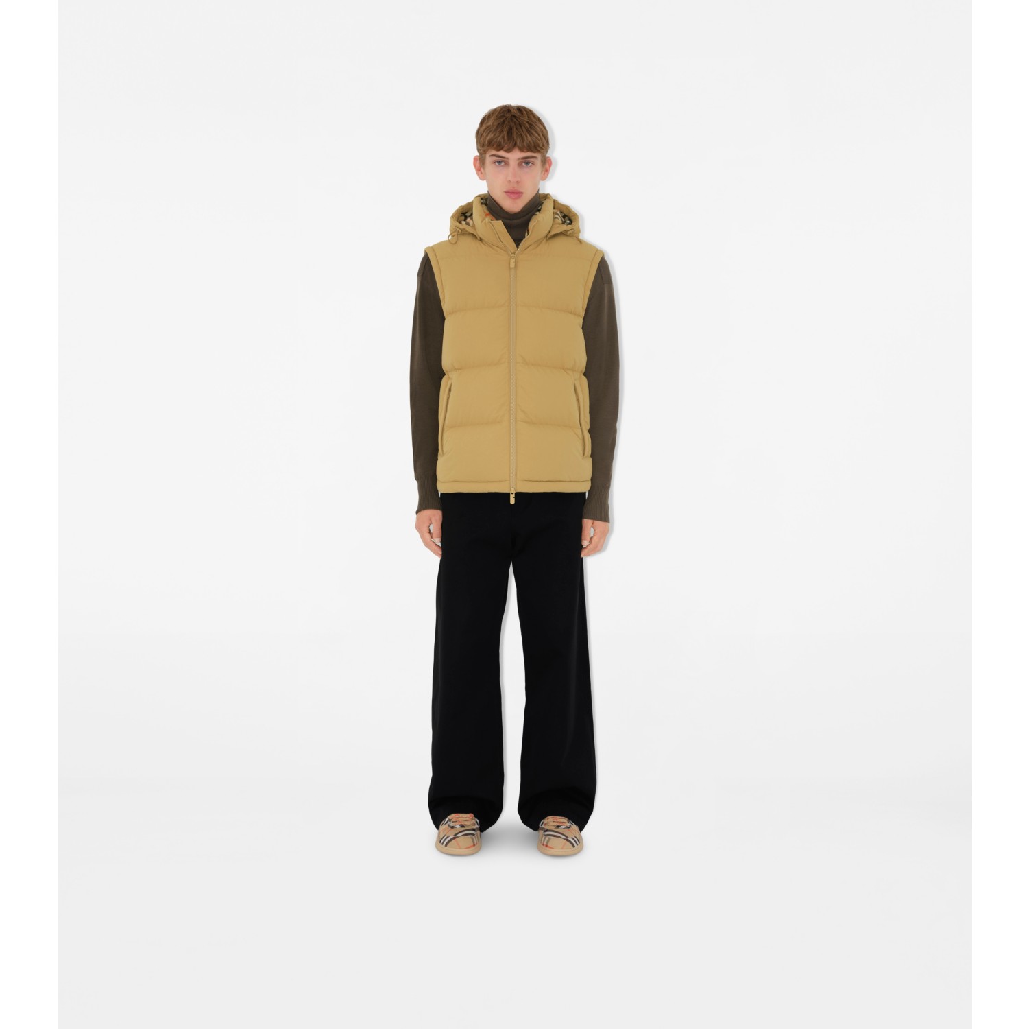 Detachable Sleeve Nylon Puffer Jacket