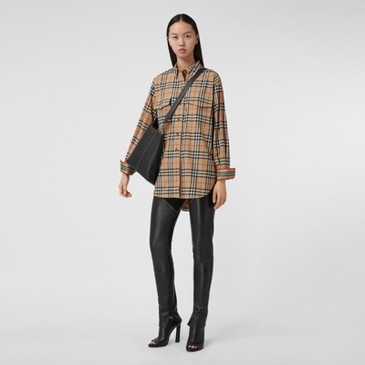 burberry vintage check oversized shirt