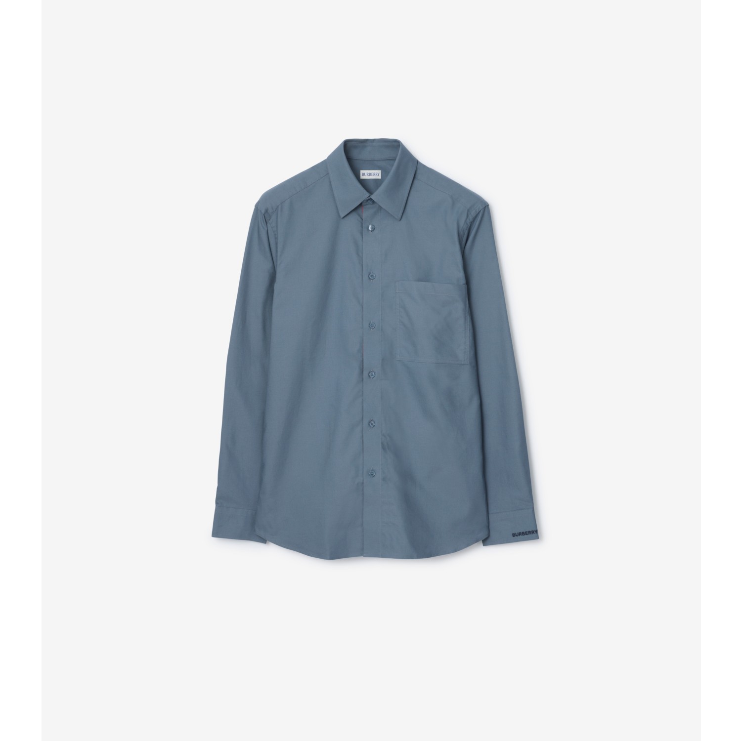 Cotton Oxford Shirt in Carbon blue - Men | Burberry® Official