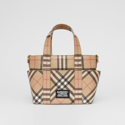 ロゴアップリケ ヴィンテージチェック Eキャンバス トート (アーカイブベージュ) - チルドレンズ | Burberry®公式サイト