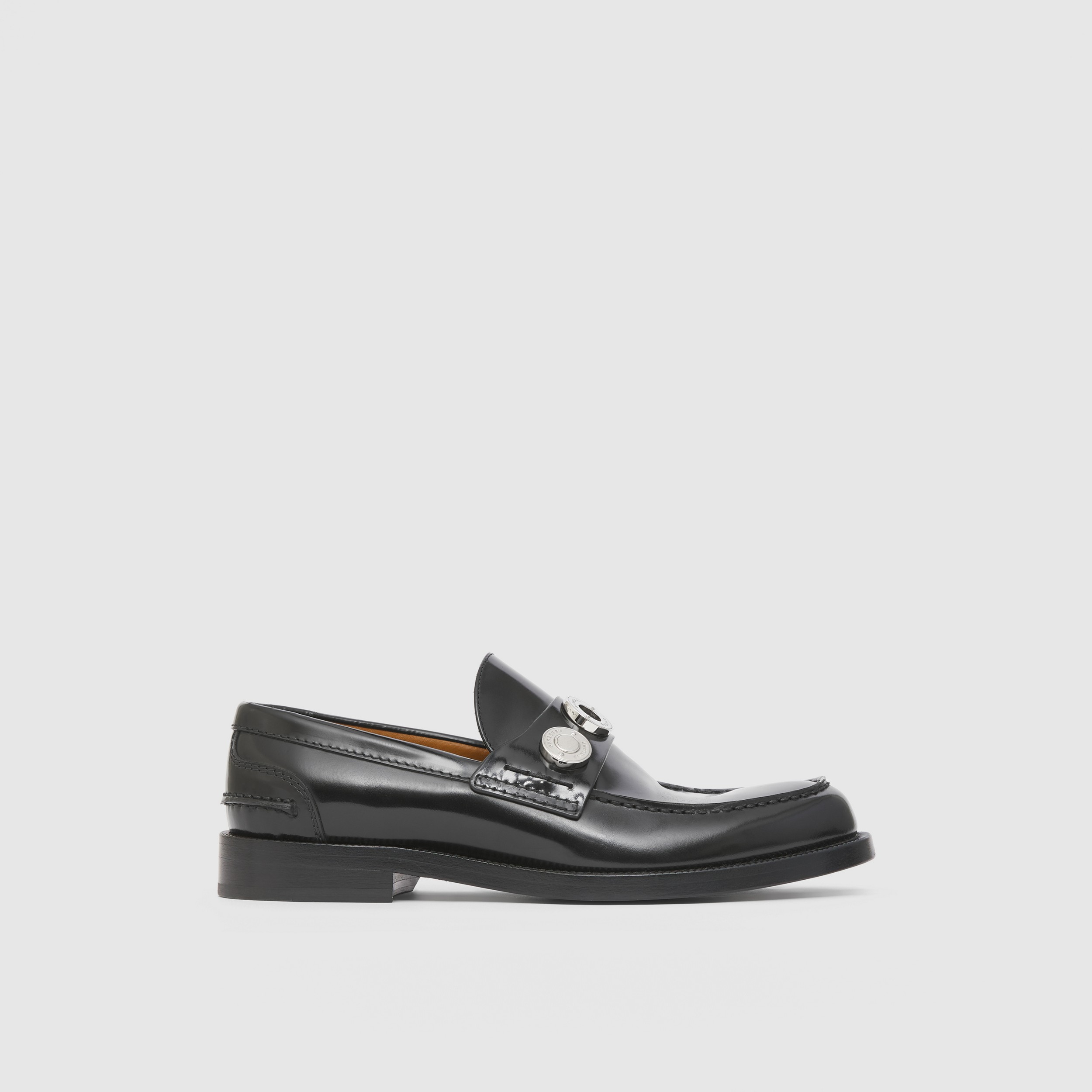 Logo Detail Leather Loafers in Black - Women | Burberry® Official - 1