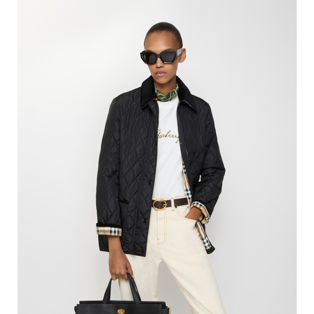  Check Quilted Nylon Barn Jacket