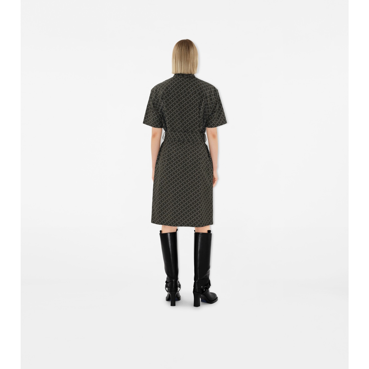 Check Cotton Shirt Dress