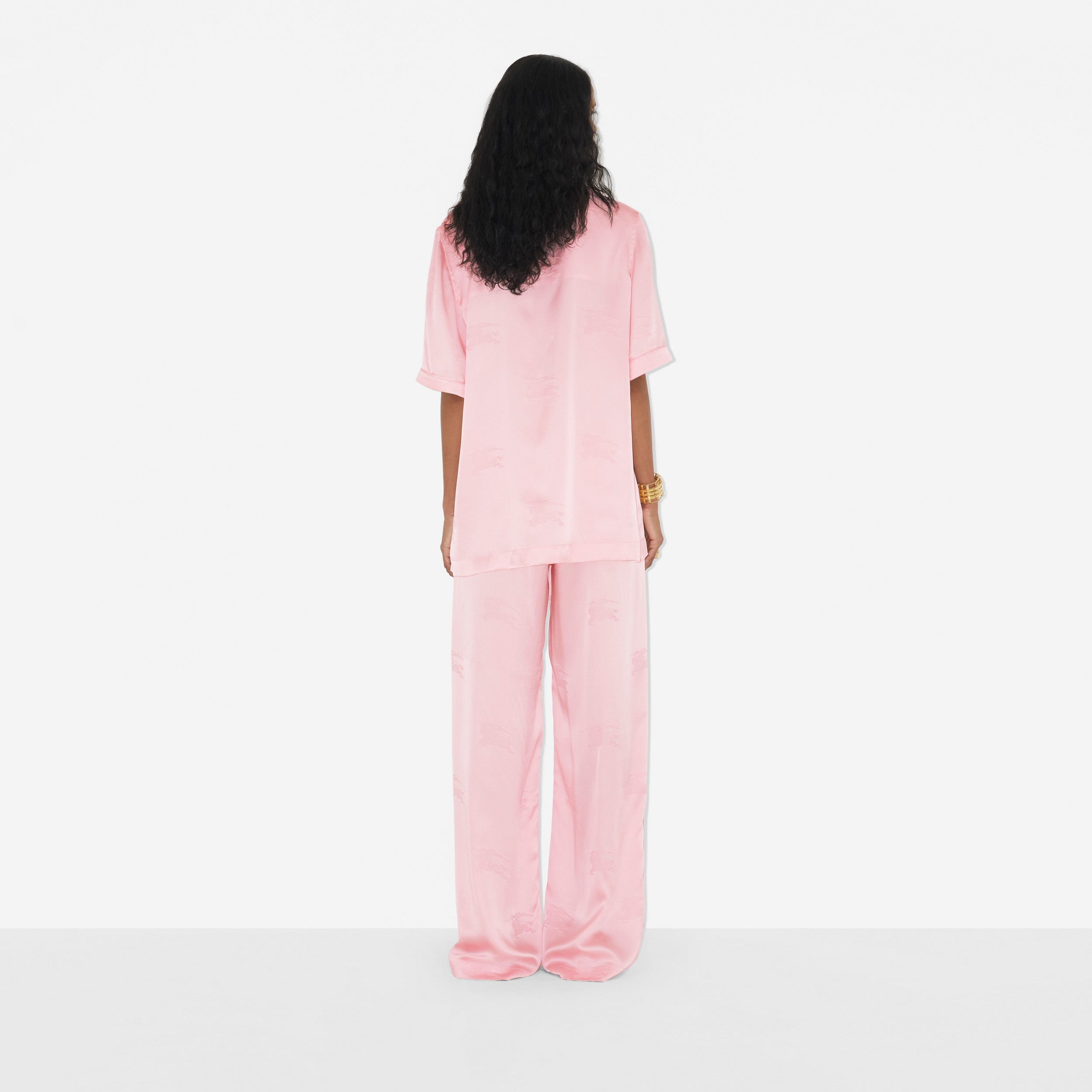 EKD Silk Pyjama Shirt in Soft Blossom - Women | Burberry® Official - 4