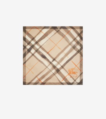 Watercolour Check Silk Scarf in Birch | Burberry® Official