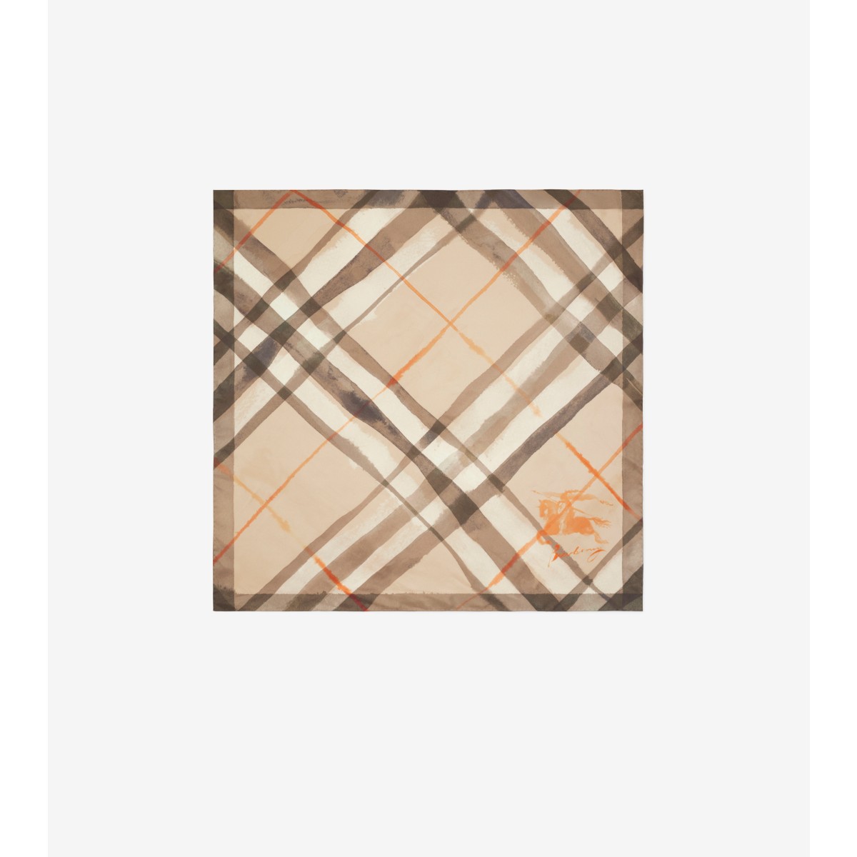  Check Watercolour Silk Scarf