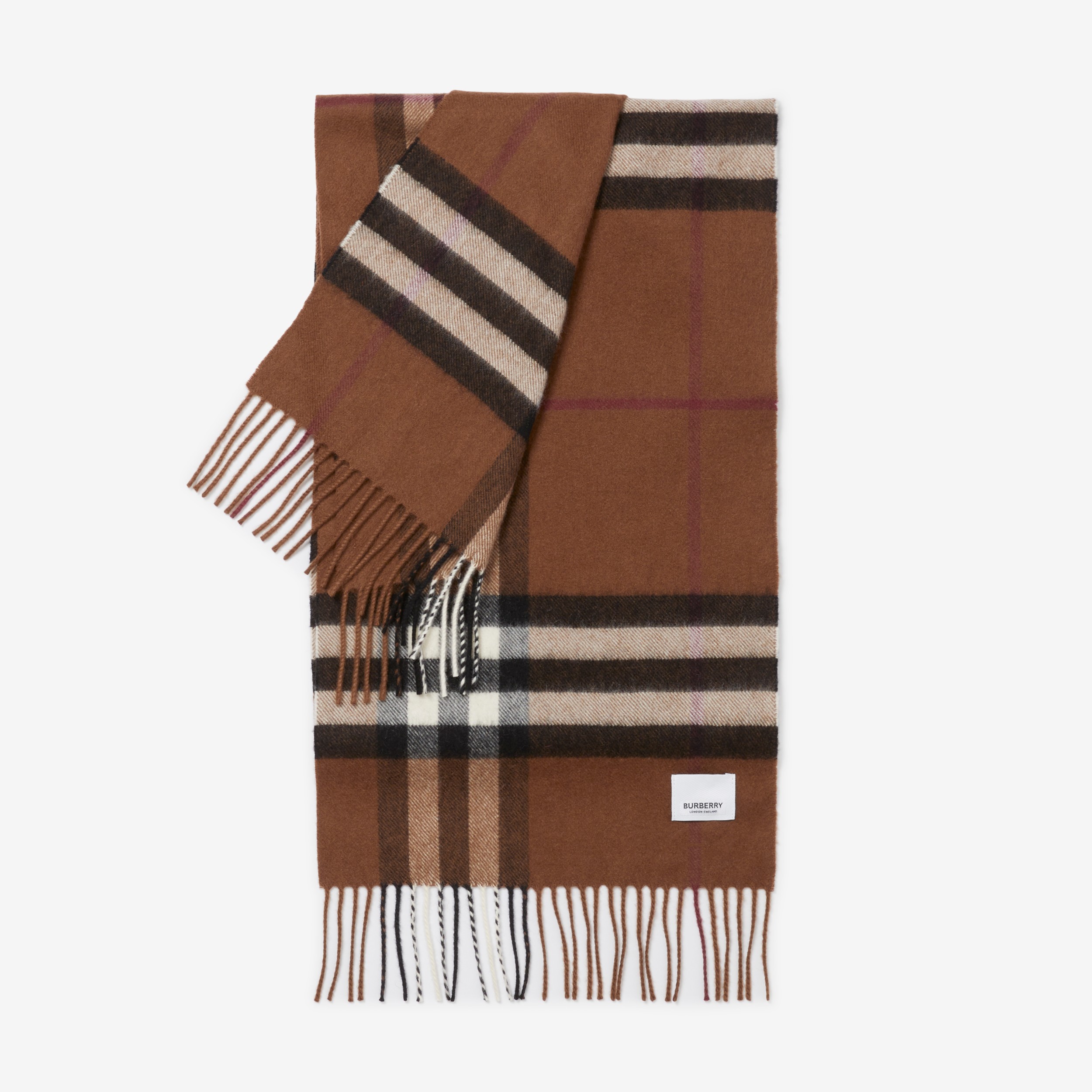 Burberry 格纹羊绒围巾(桦木棕) | Burberry® 博柏利官网