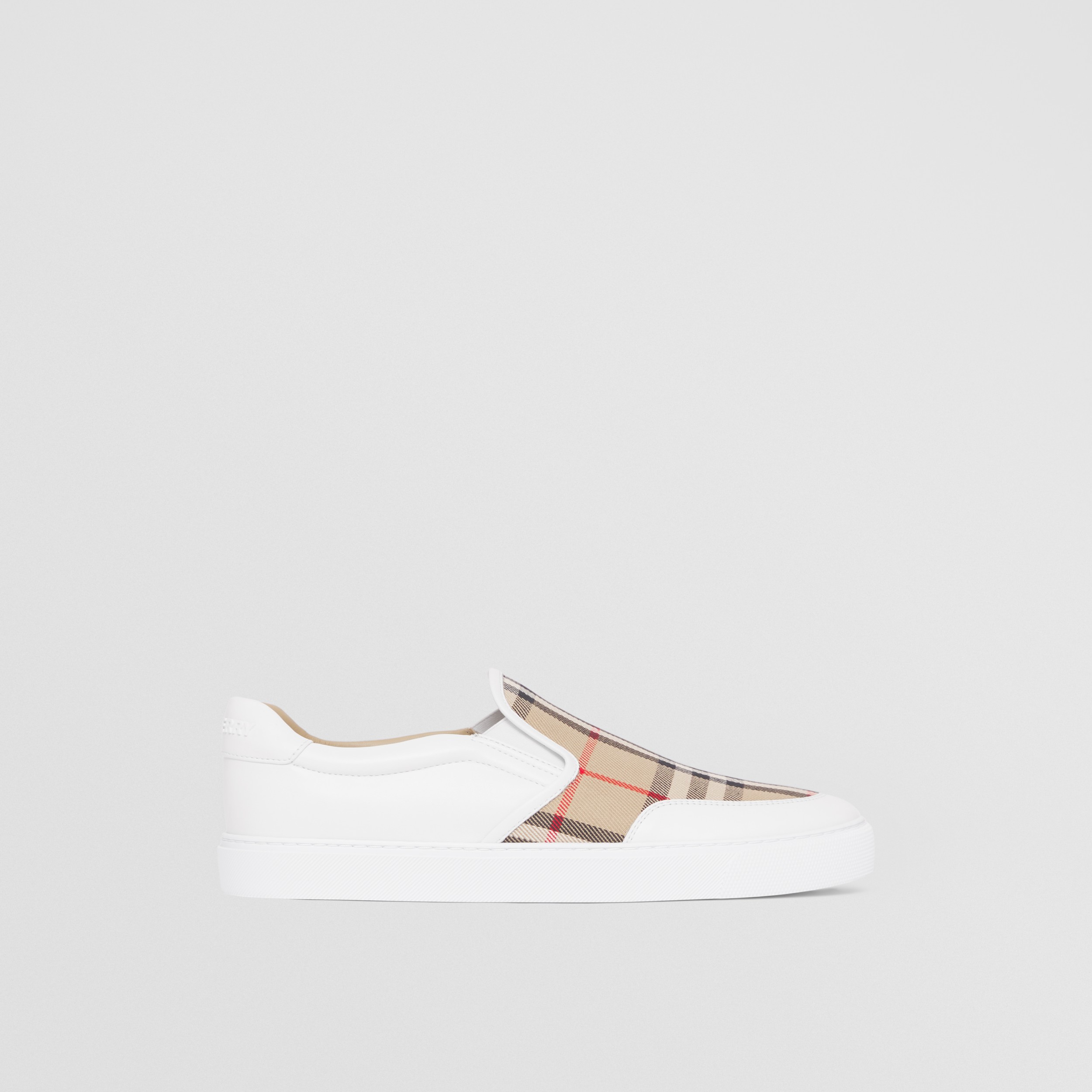 forudsætning erindringer Northern Leather and Vintage Check Slip-on Sneakers in White/archive Beige - Women |  Burberry