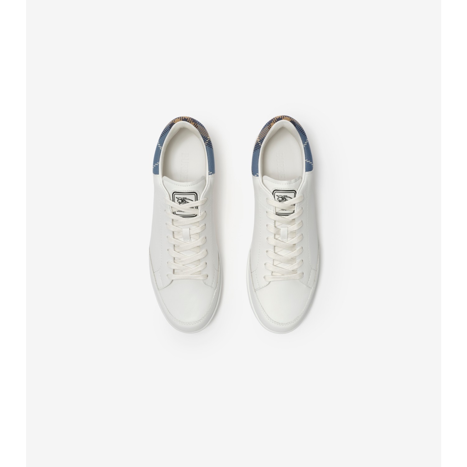 Leather Set Sneakers​ in Porcelain white/wave blue - Men | Burberry® Official