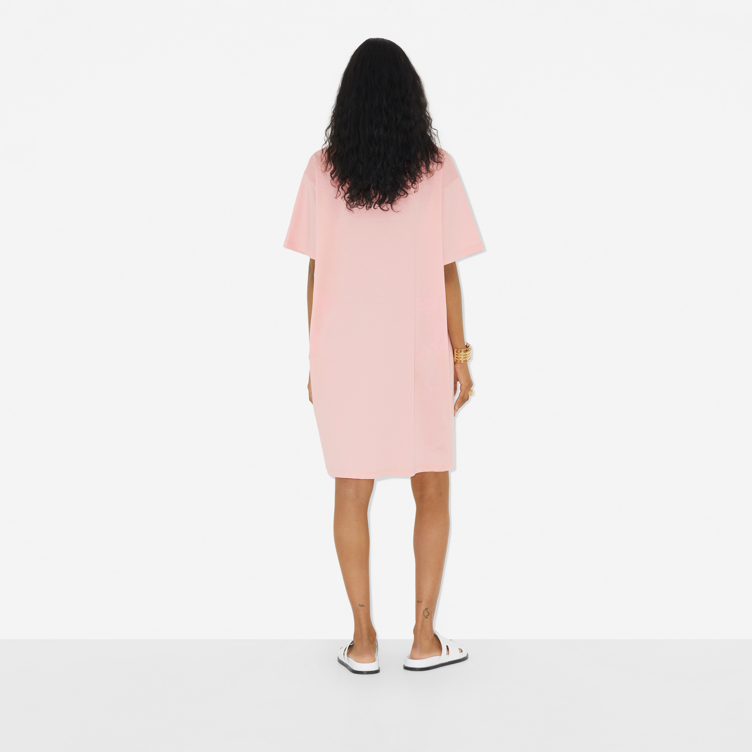 Vestido camiseta en algodón con EKD (Cerezo  Flor Suave) - Mujer | Burberry® oficial - 4