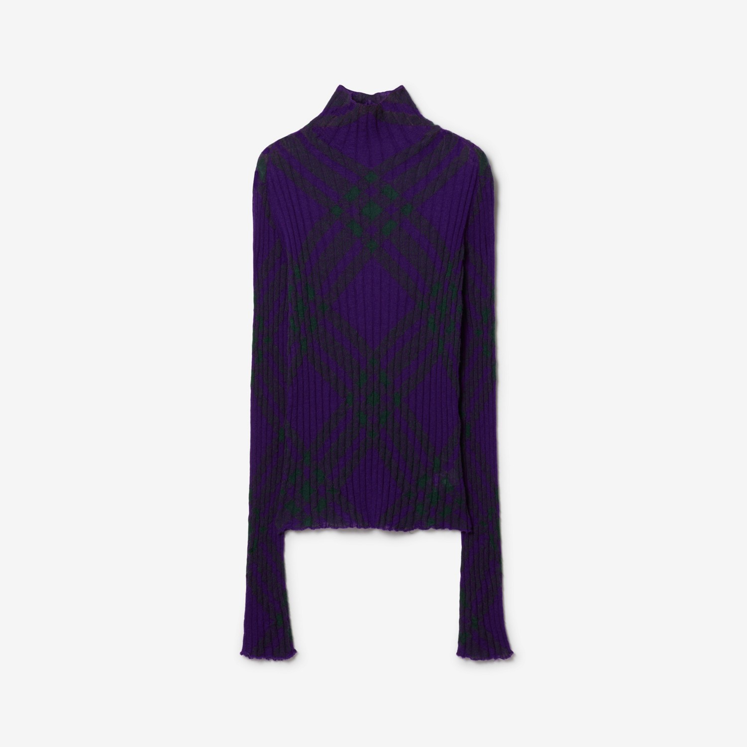 Check Mohair Blend Sweater in Royal - Women | Burberry® Official