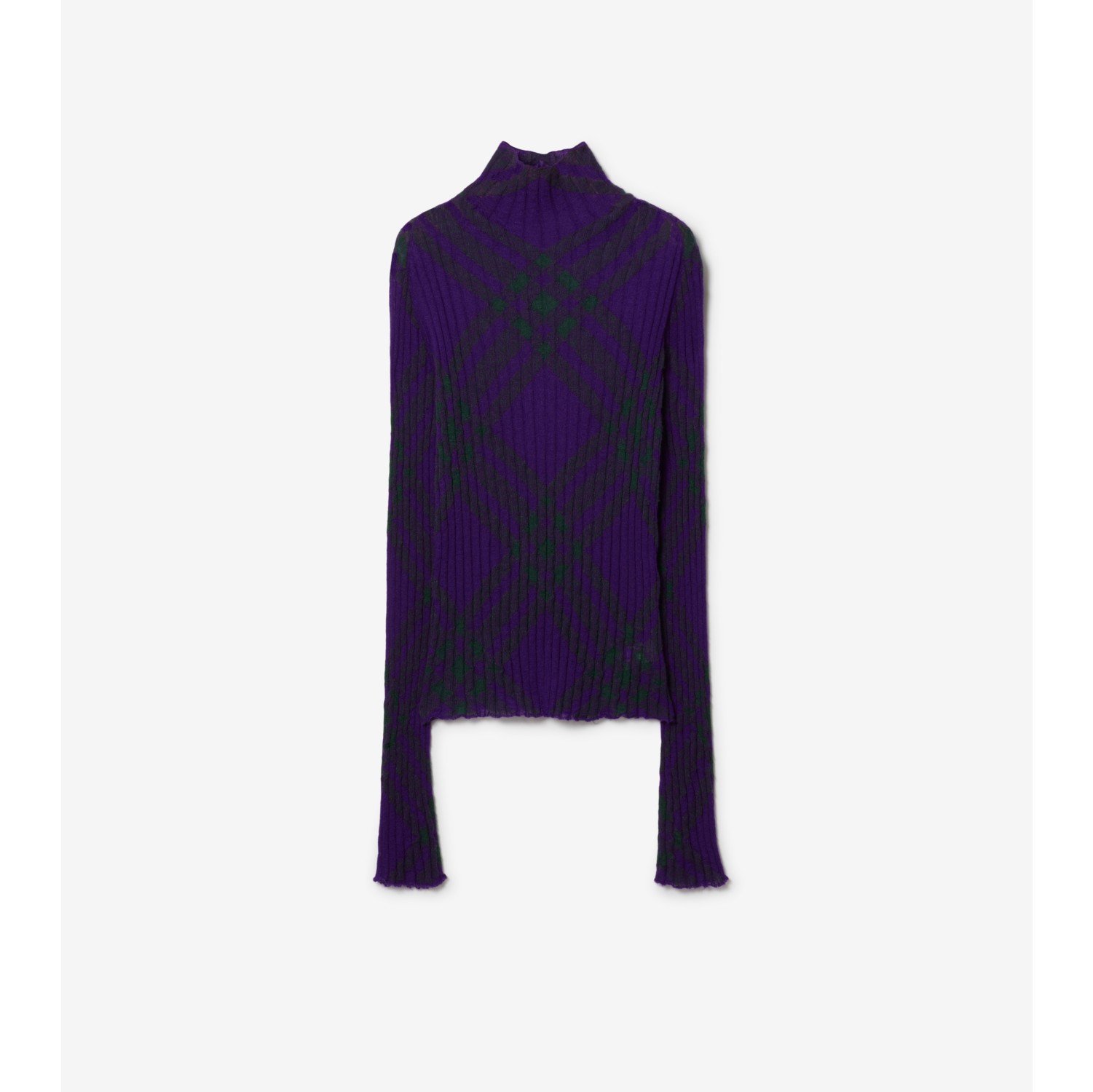 Check Mohair Blend Sweater in Royal - Women | Burberry® Official