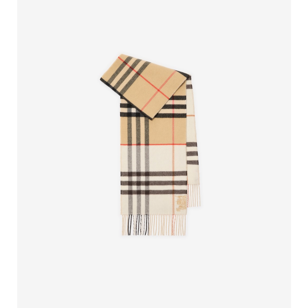  Check Contrast Cashmere Scarf