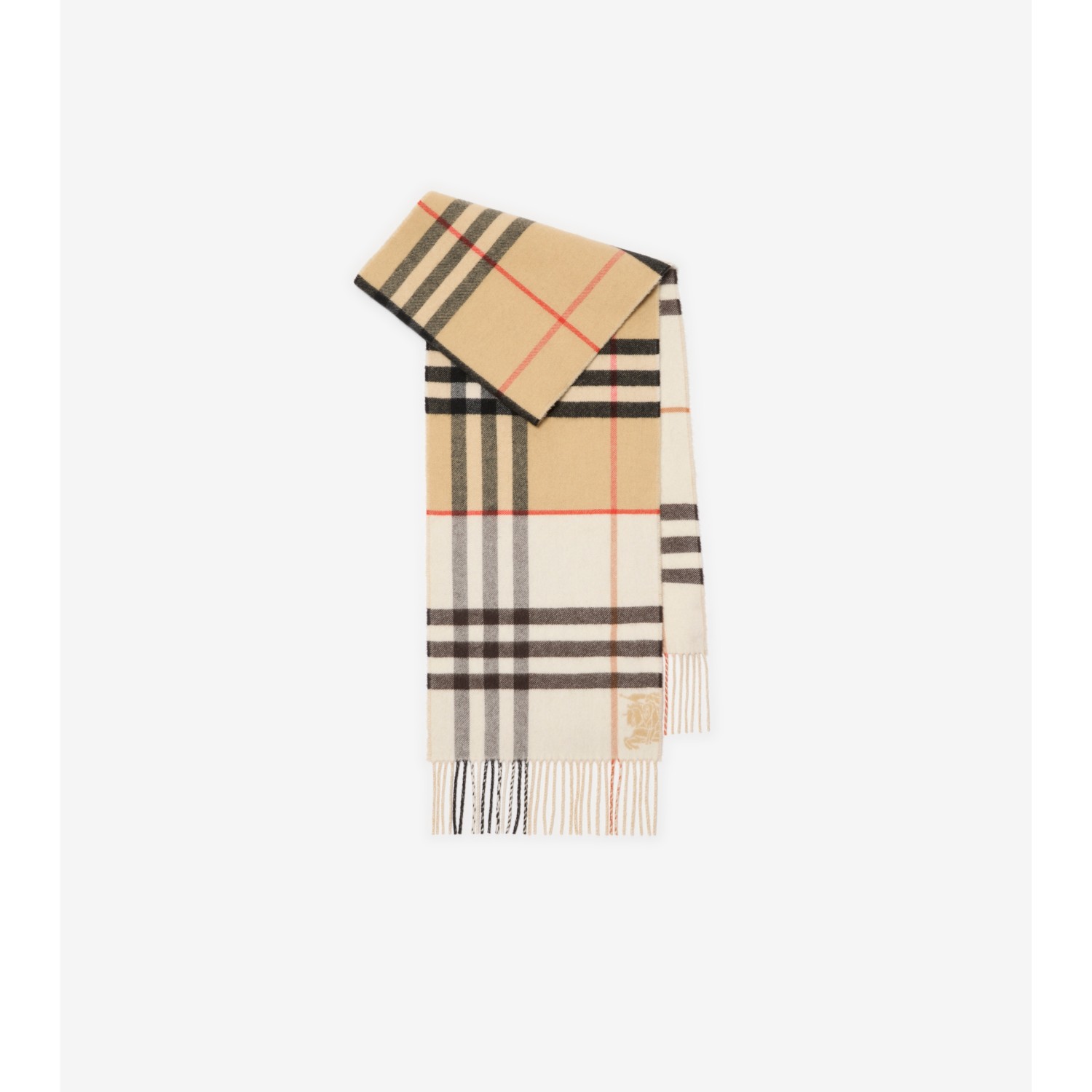 Contrast Check Cashmere Scarf