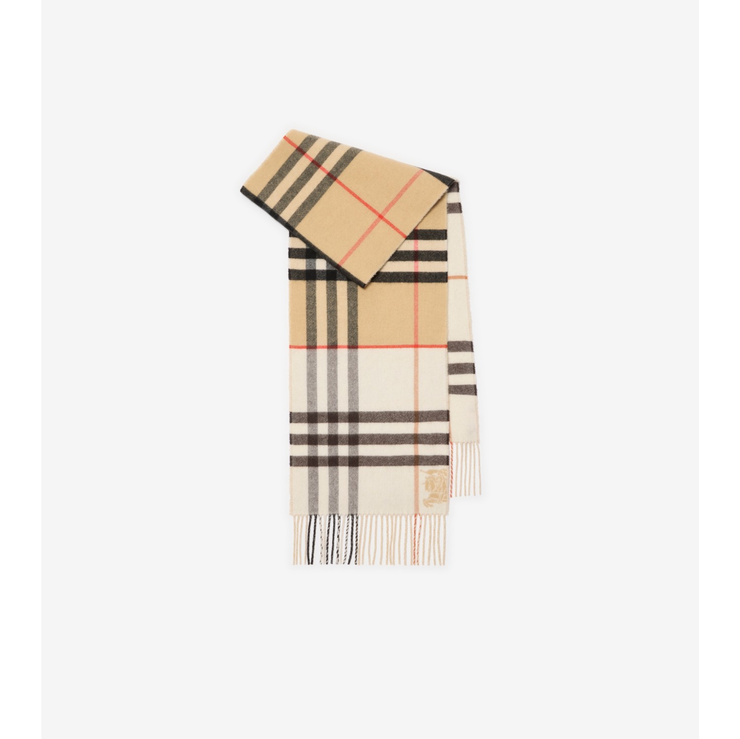 Contrast Check Cashmere Scarf