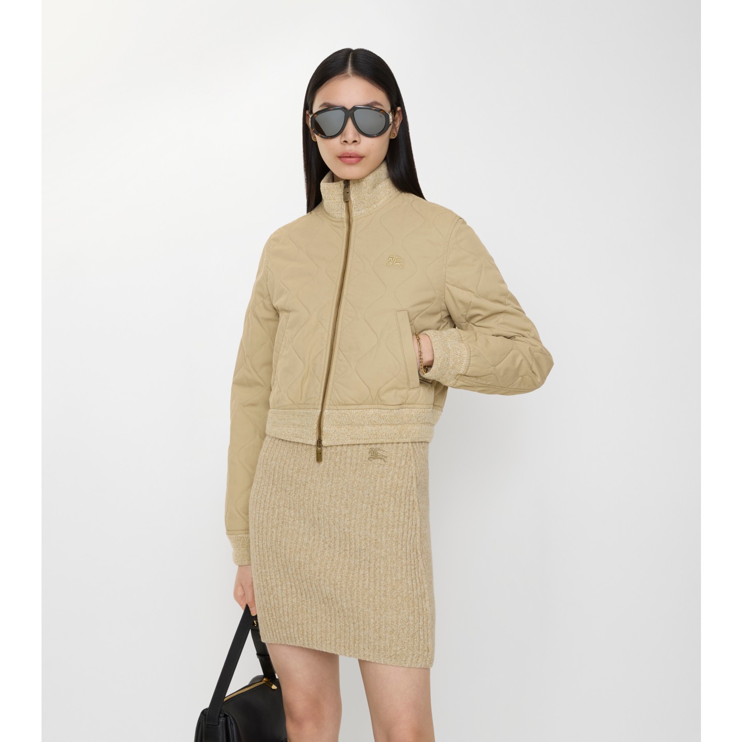 Cazadora bomber acolchada en gabardina