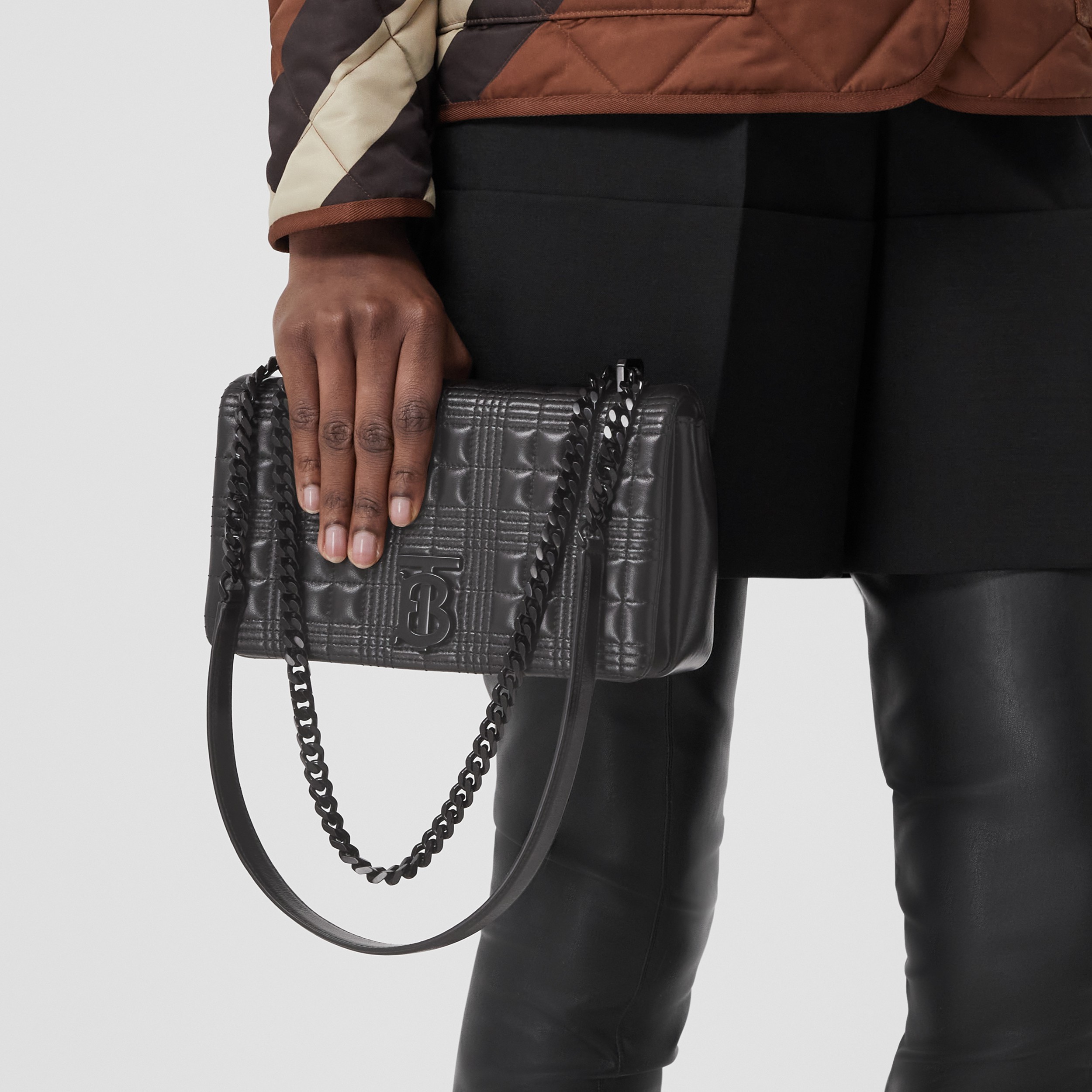 Small Quilted Lambskin Lola Bag in Black - Women | Burberry® Official - 3