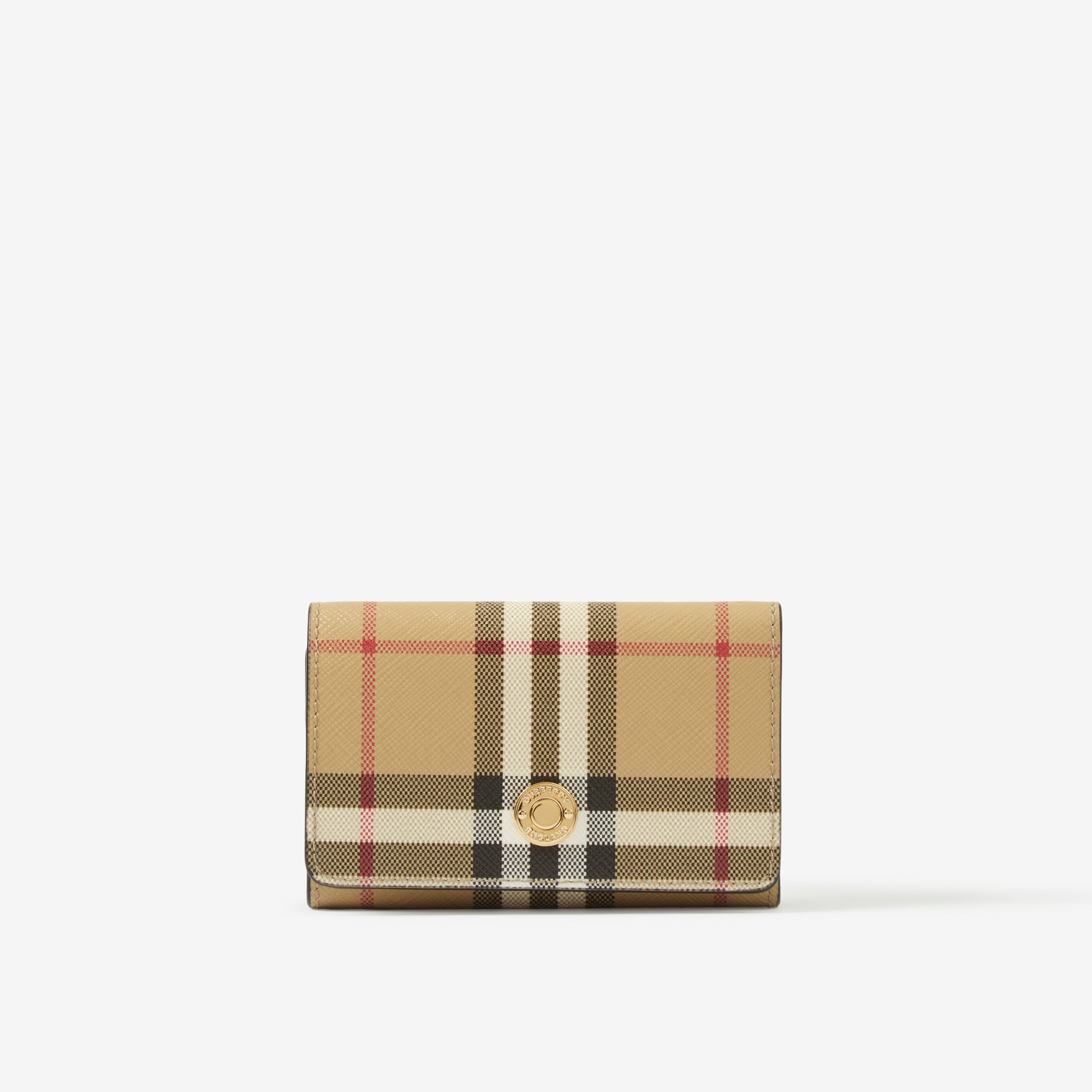 Vintage Check Small Folding Wallet in Archive Beige/black - Women | Burberry® Official - 1