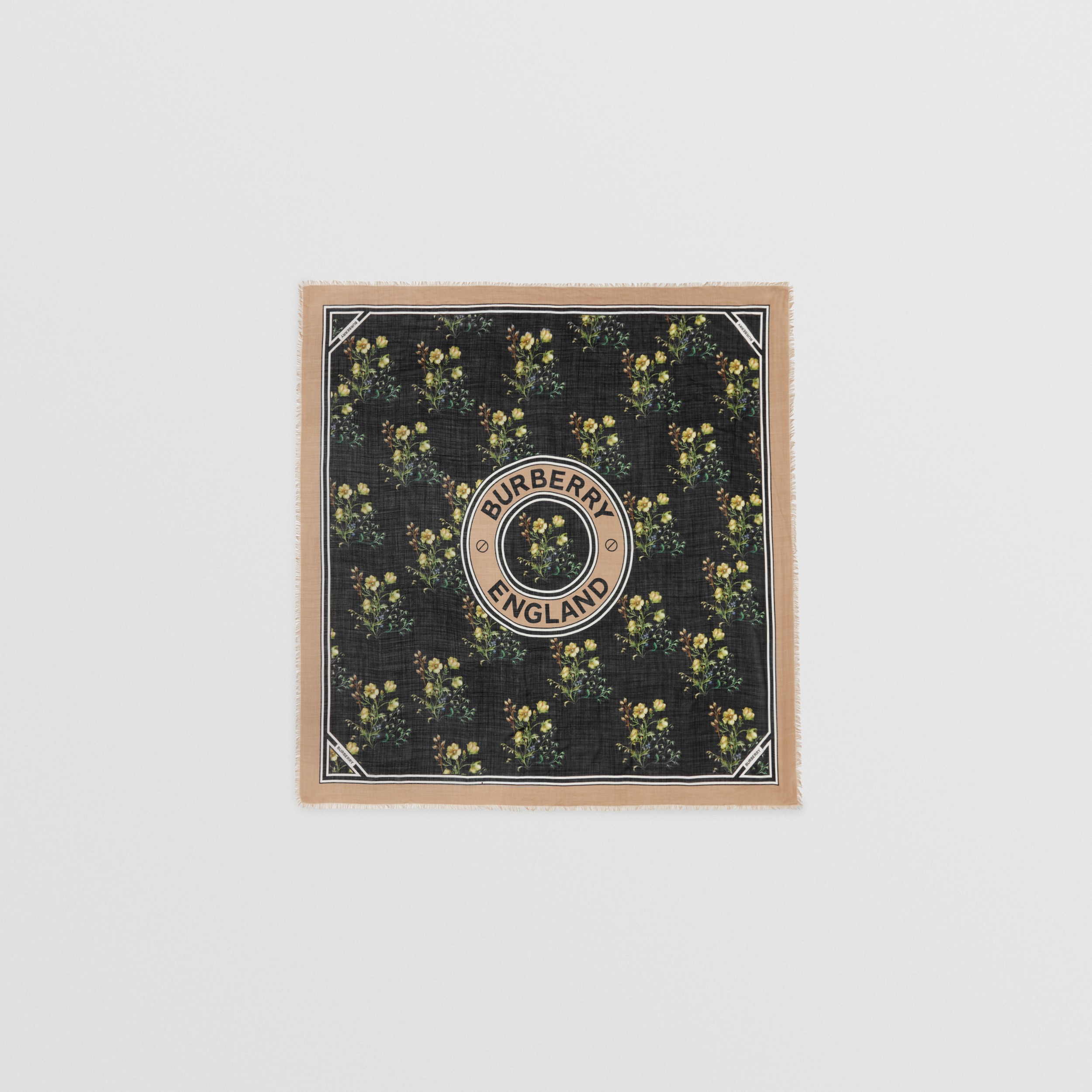 Karreeschal aus Wolle und Seide mit Montage-Druckmotiv (Schwarz) | Burberry® - 1