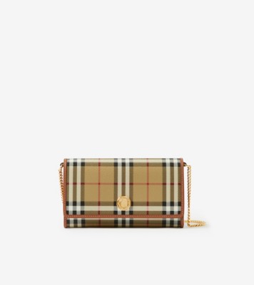 Burberry embossed leather shop wallet with detachable strap