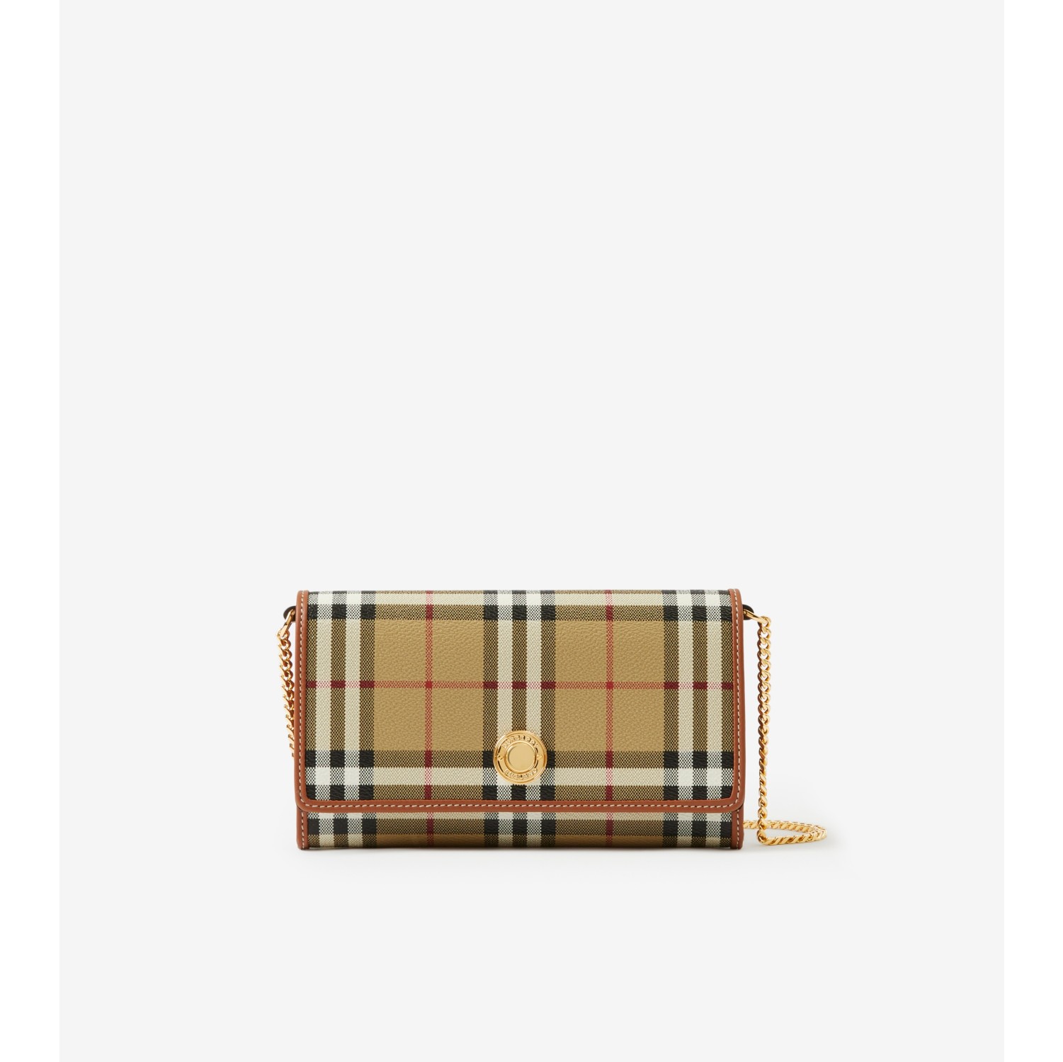 BURBERRY: Vintage Check wallet in coated cotton - Beige