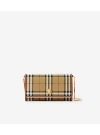 Burberry chain-detailing check-pattern Wallet - Green