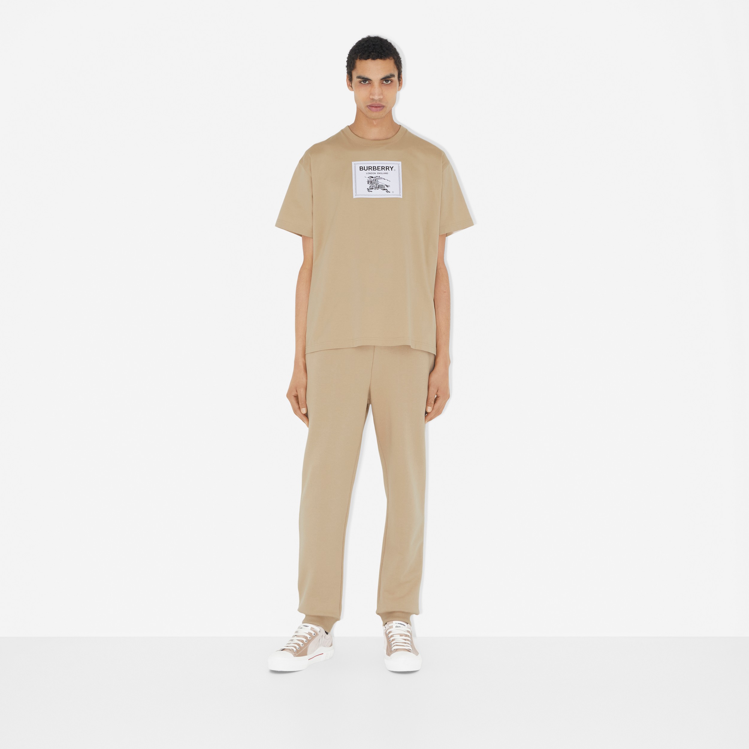 Camiseta oversize en algodón con etiqueta Prorsum (Rosa Beige Suave) - Hombre | Burberry® oficial - 2