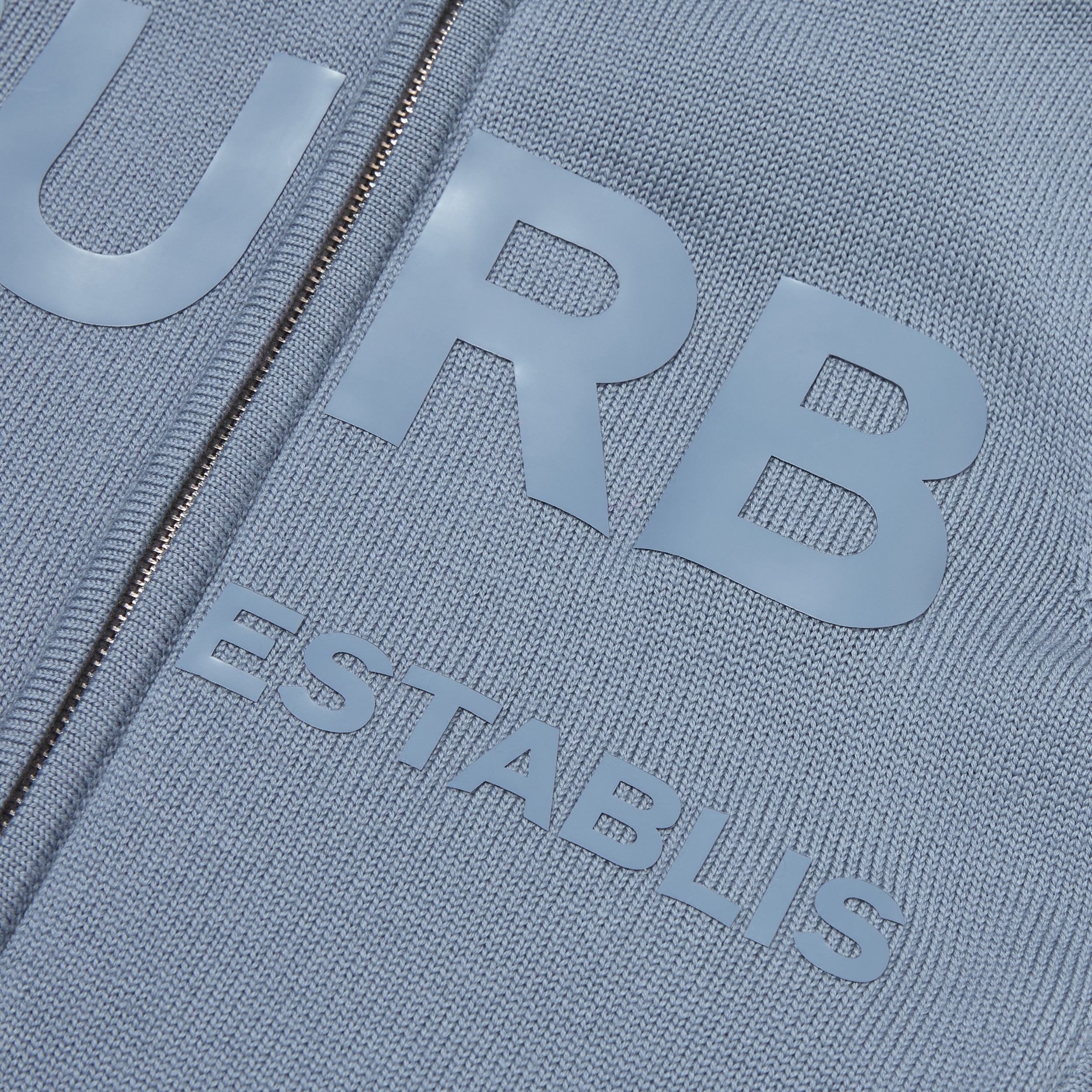 Blusa de lã com capuz e estampa Horseferry (Azul Xisto) | Burberry® oficial - 2