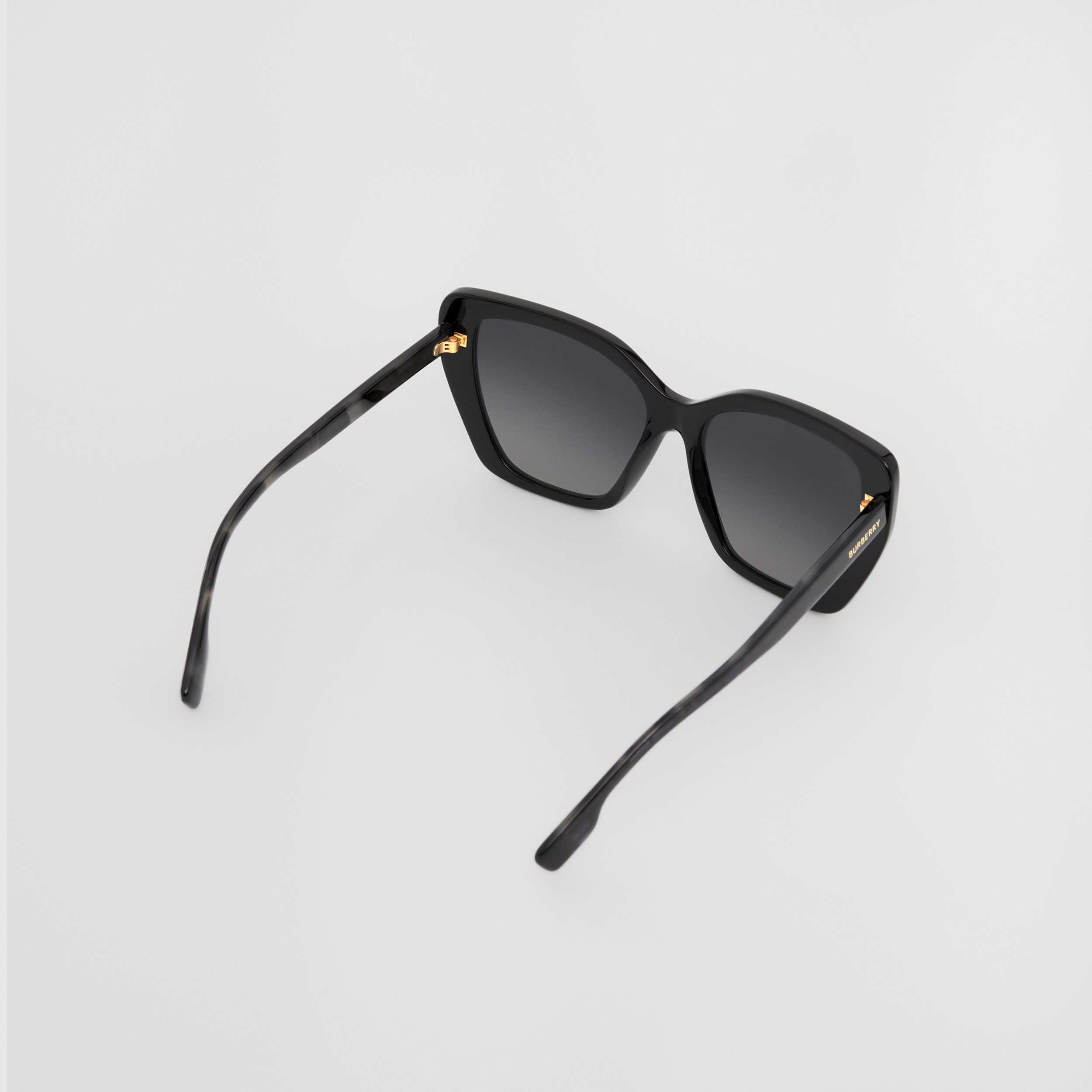 Check Cat-eye Frame Sunglasses in Black - Women | Burberry® Official - 4