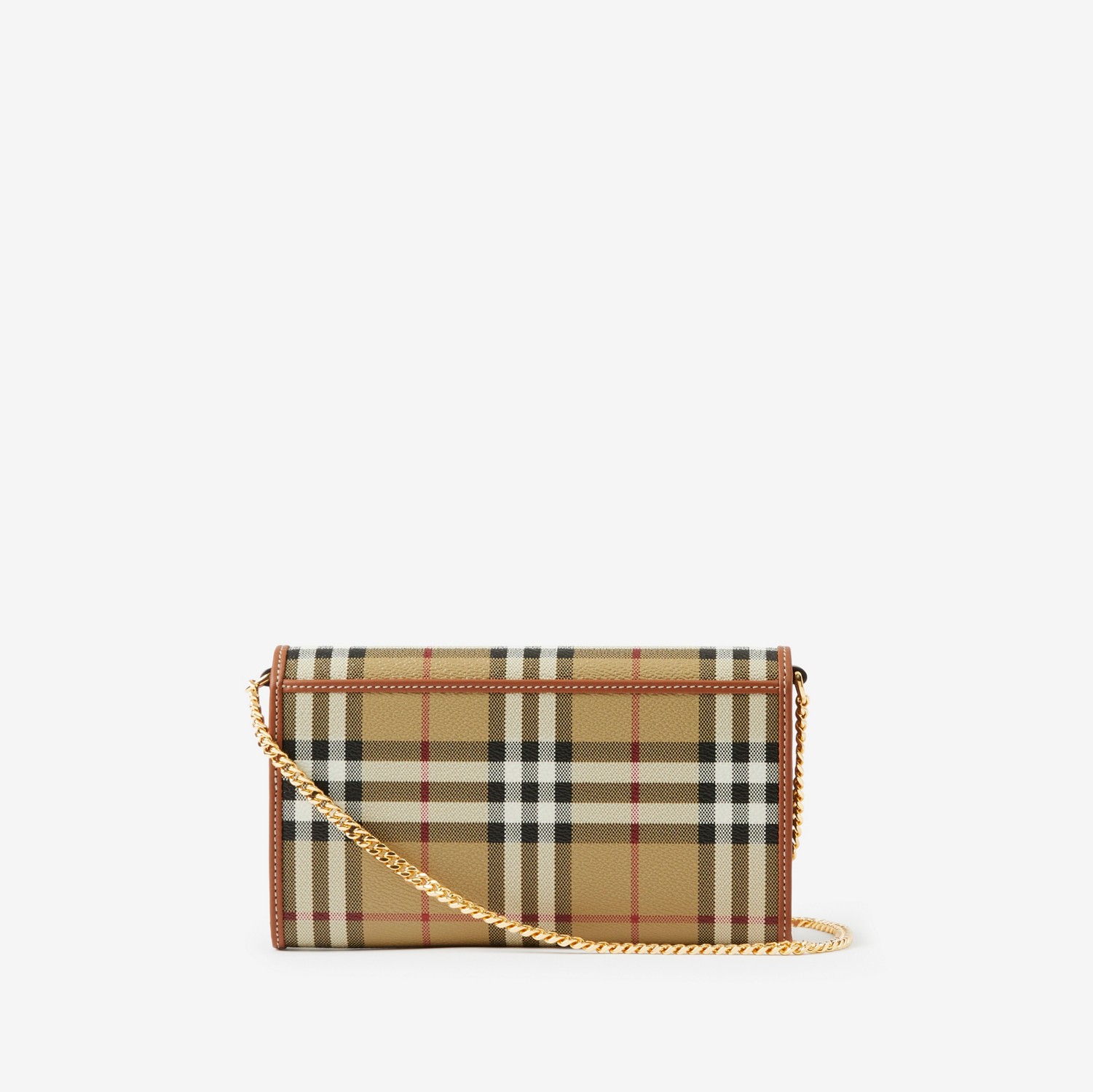 Check Chain Strap Wallet in Archive Beige - Women | Burberry® Official