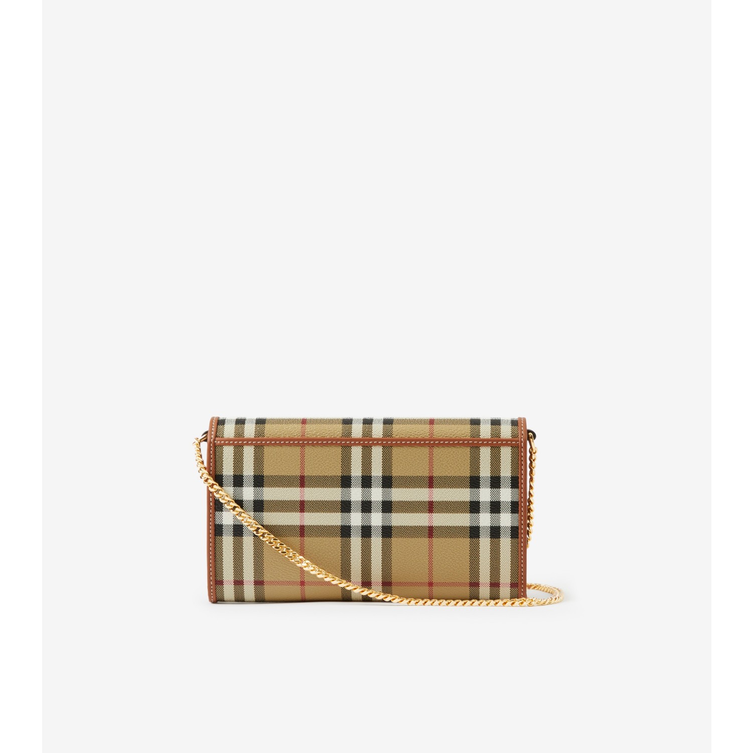 Burberry Check Wristlet in Natural