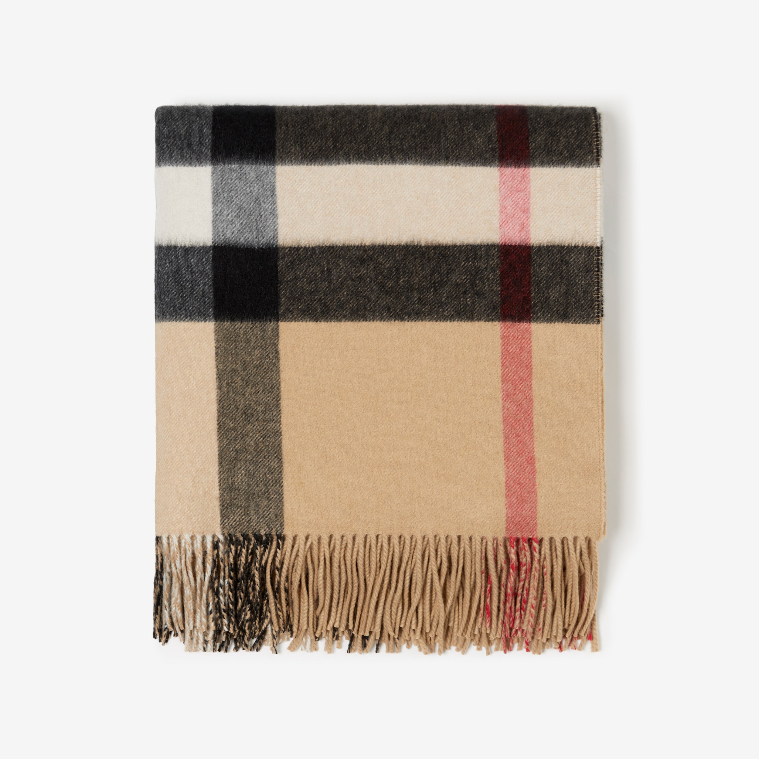 Exaggerated Check Cashmere Blanket in Archive Beige | Burberry® Official - 2