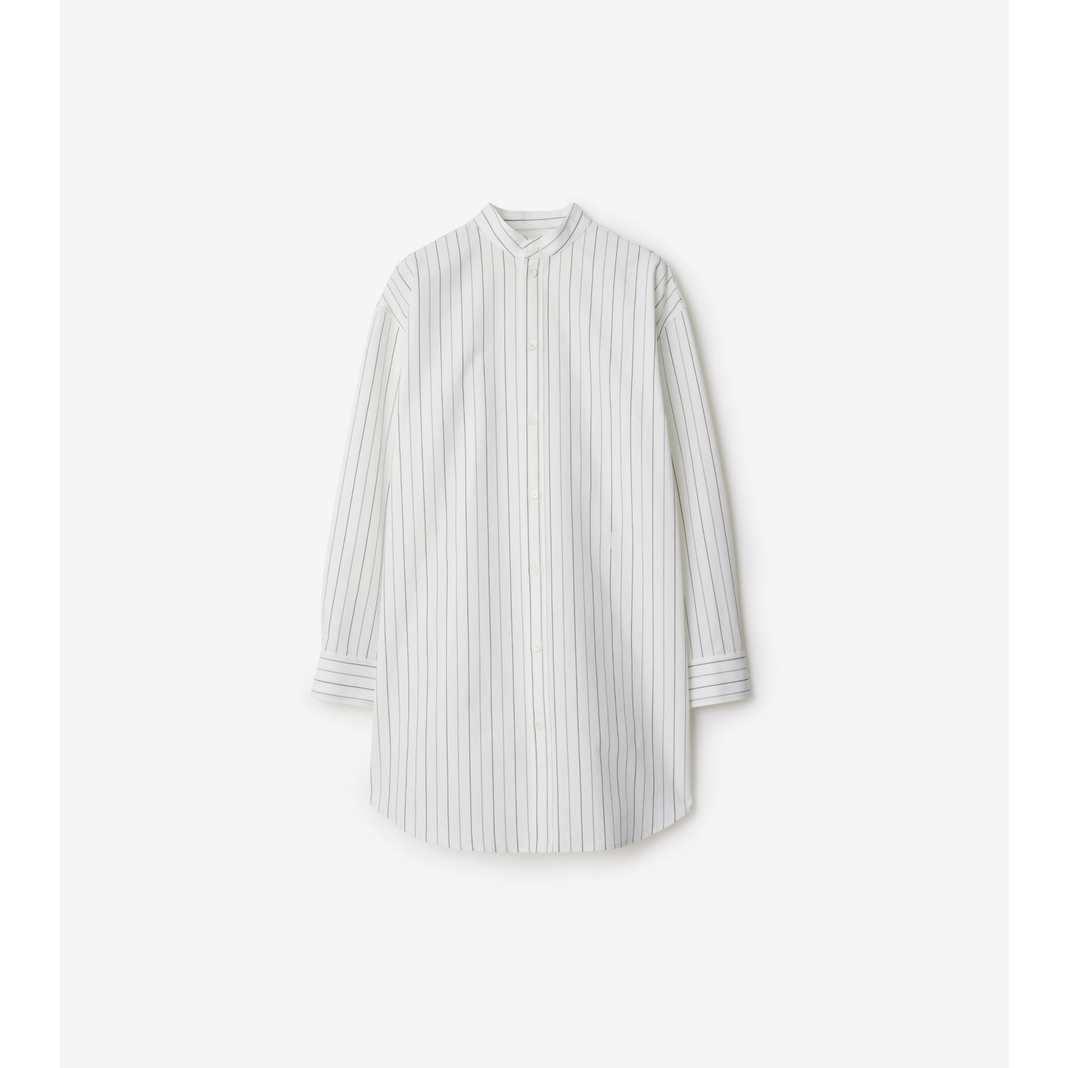 Oversized Striped Cotton Shirt in String/coal - Women | Burberry® Official