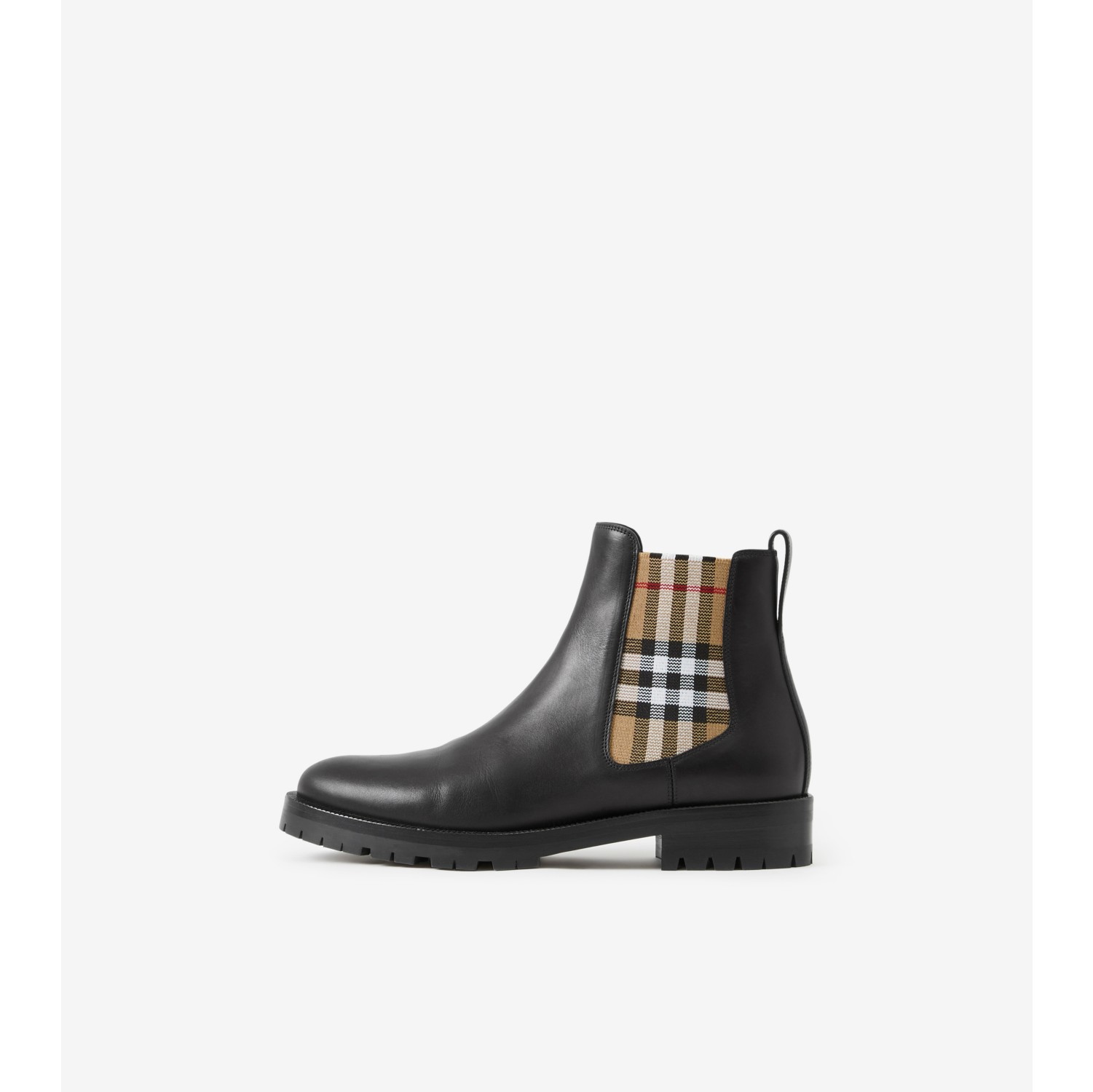 Bottines Chelsea en cuir avec Vintage check