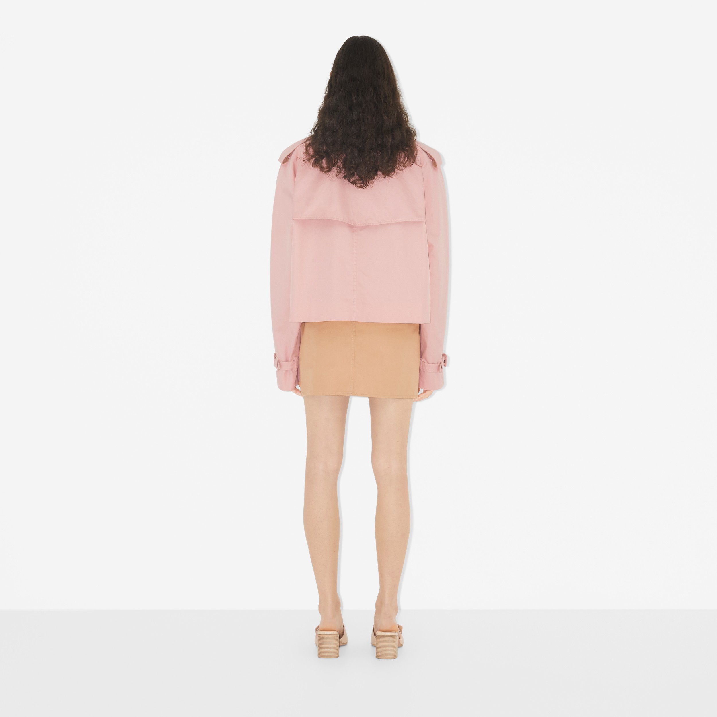 Cotton Gabardine Trench Mini Skirt in Pale Nude - Women | Burberry® Official - 4
