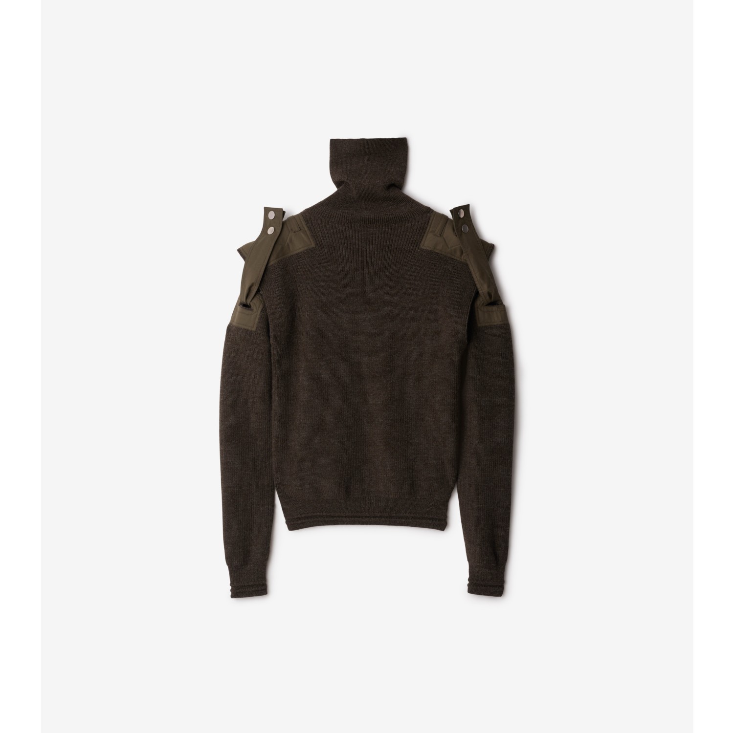 Detachable Sleeve Wool Sweater in Kindle Men Burberry® Official