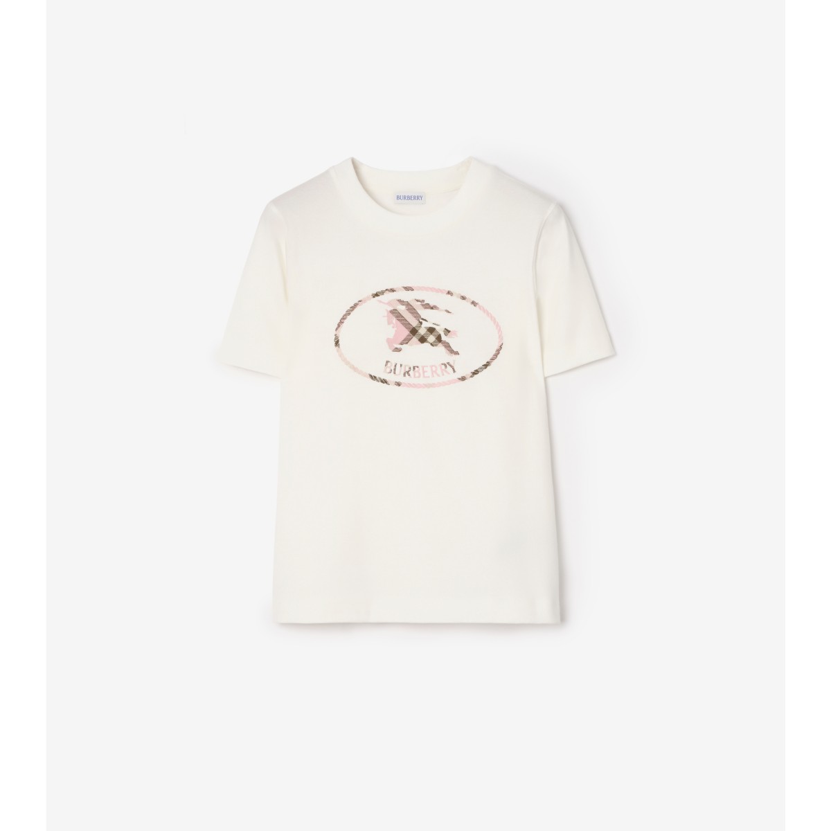  Check Knight Stamp Cotton T-shirt