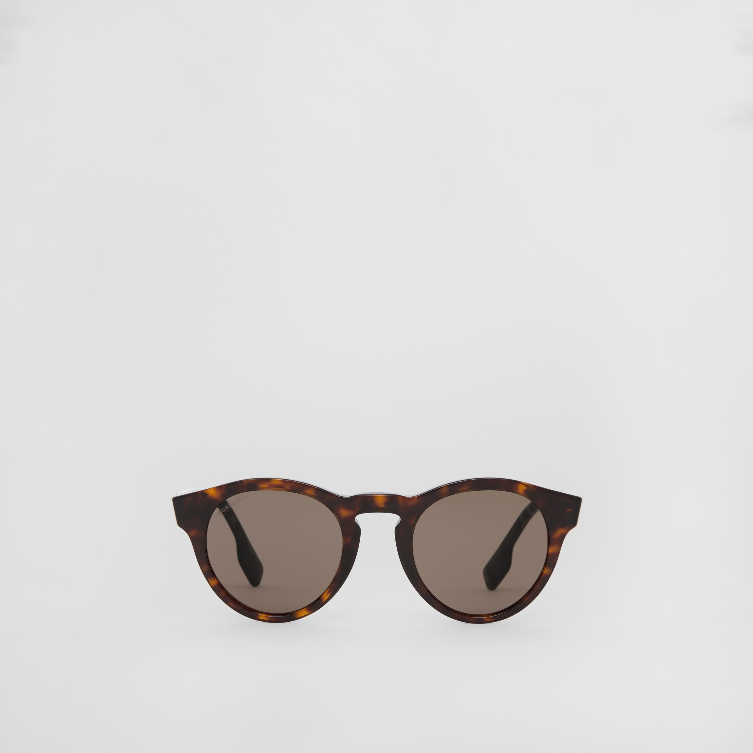 Bio-acetate Round Frame Sunglasses in Dark Tortoiseshell - Men | Burberry® Official - 1