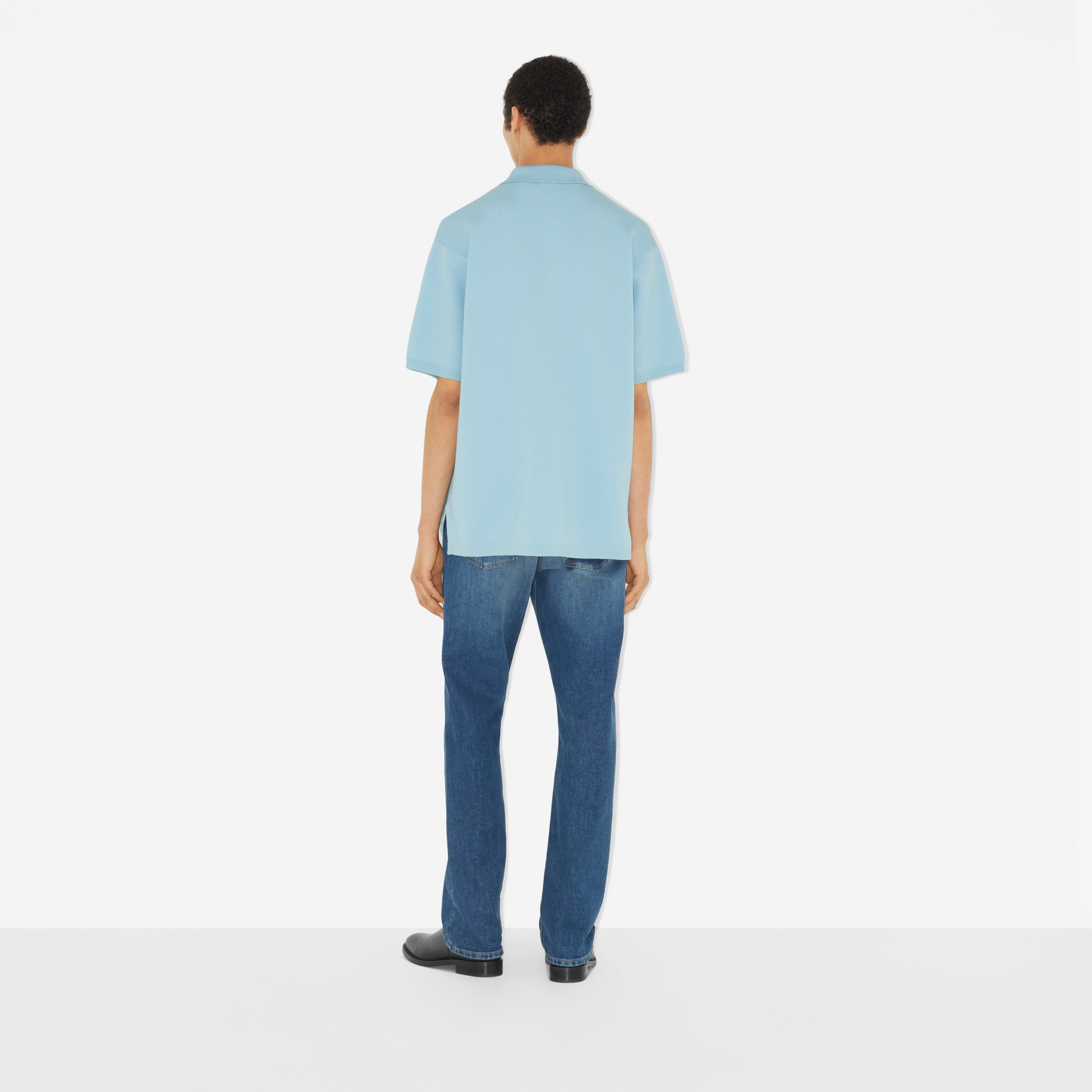 ロゴディテール ウールコットン ポロシャツ (ダックエッグブルー) - メンズ | Burberry®公式サイト - 4