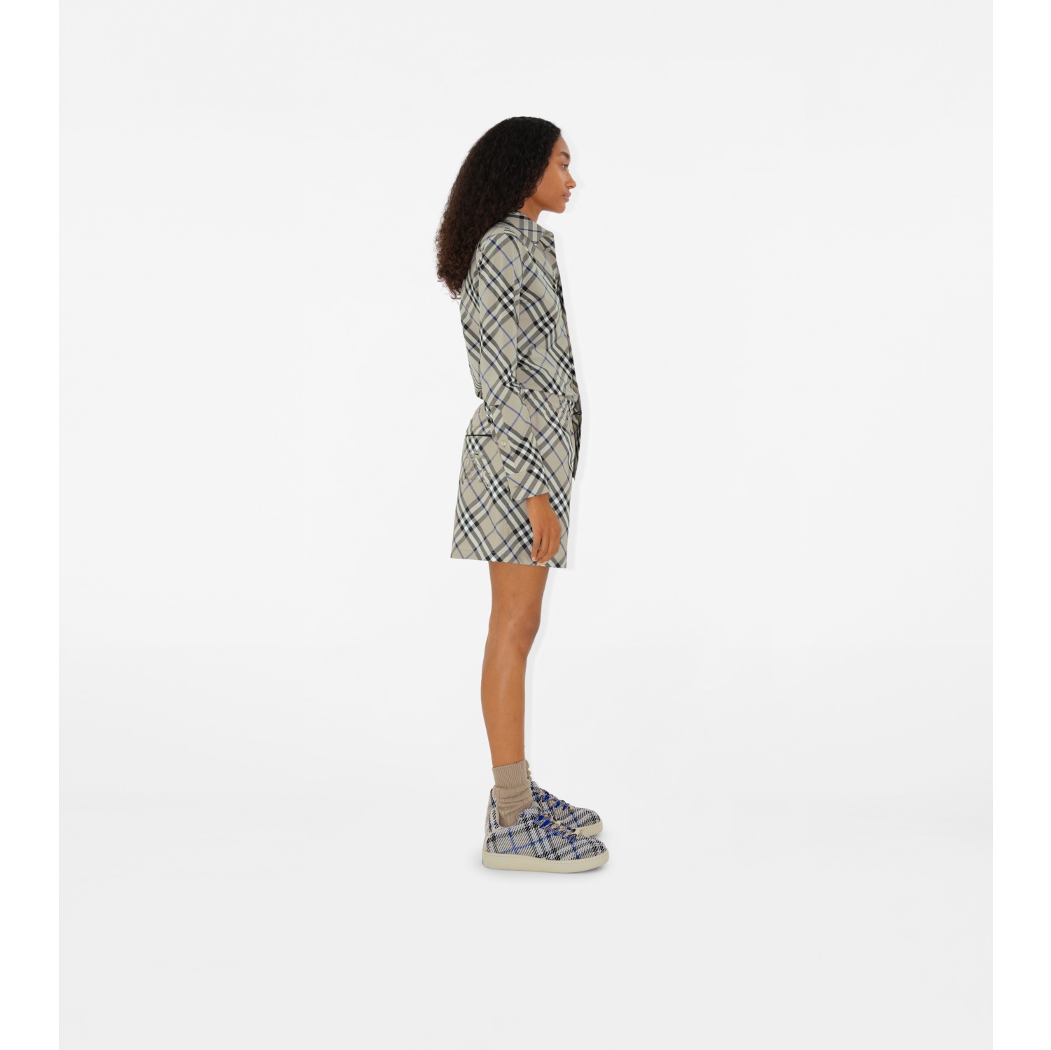 Chemise slim en coton Check