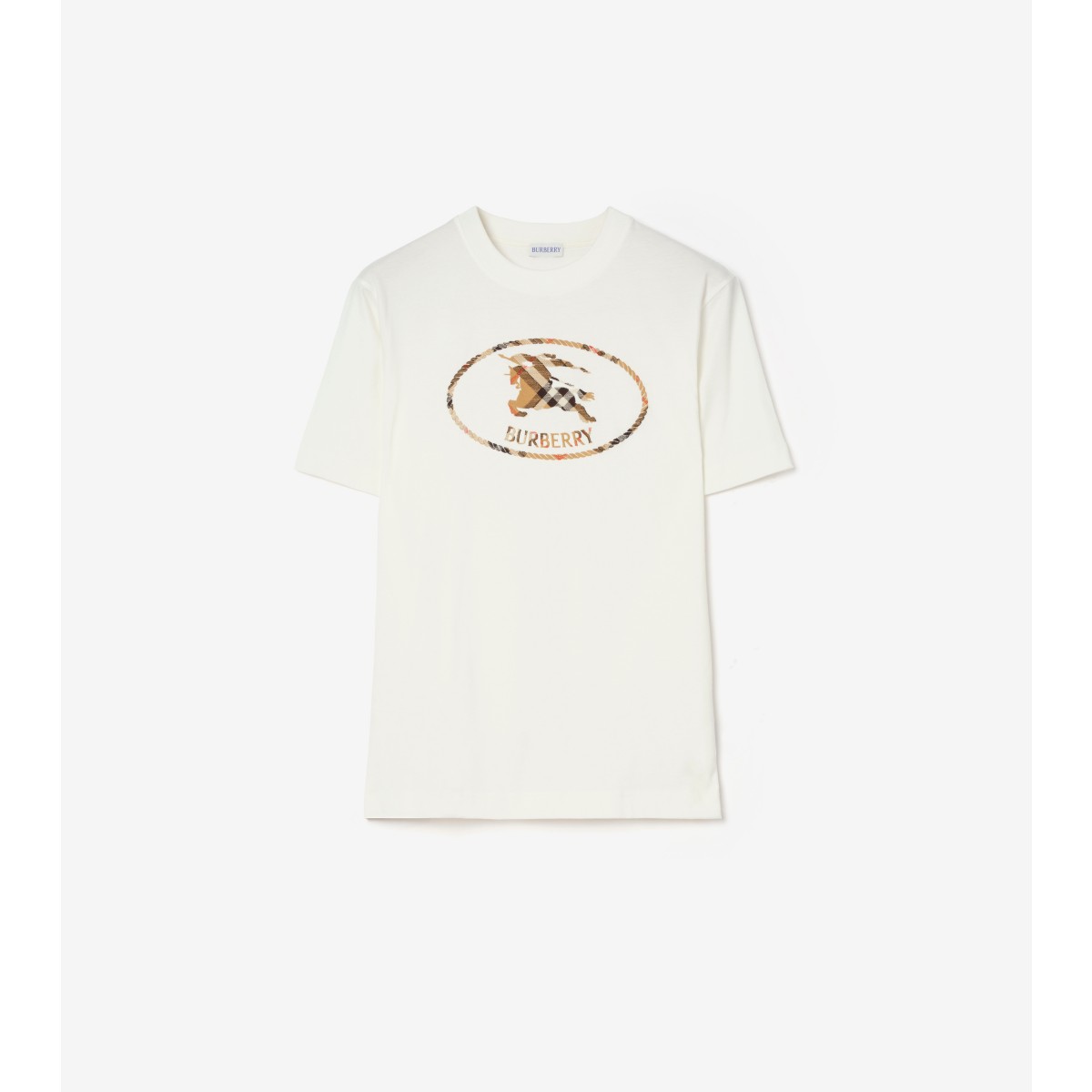  Check Knight Stamp Cotton T-shirt