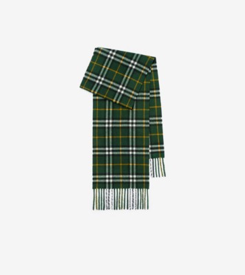Check Cashmere Scarf in Dark fern green - Children | Burberry