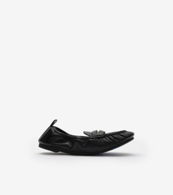 Leather Fawn Loafers in Black - Women | Burberry® Official
