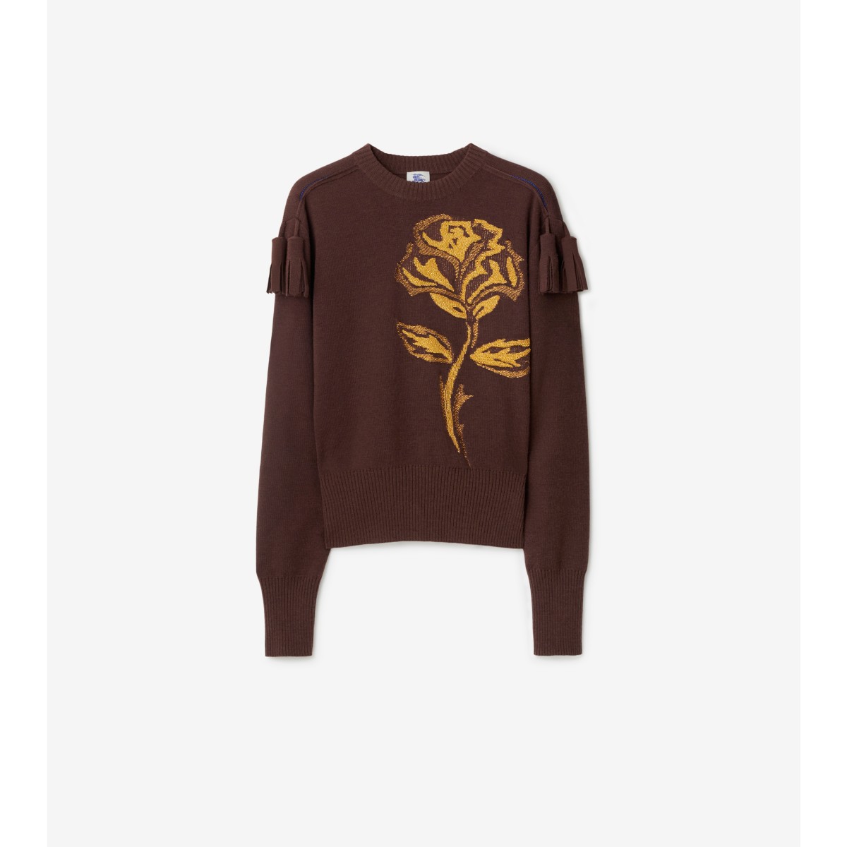 Shop Burberry Rose Wool Blend Sweater In Treacle